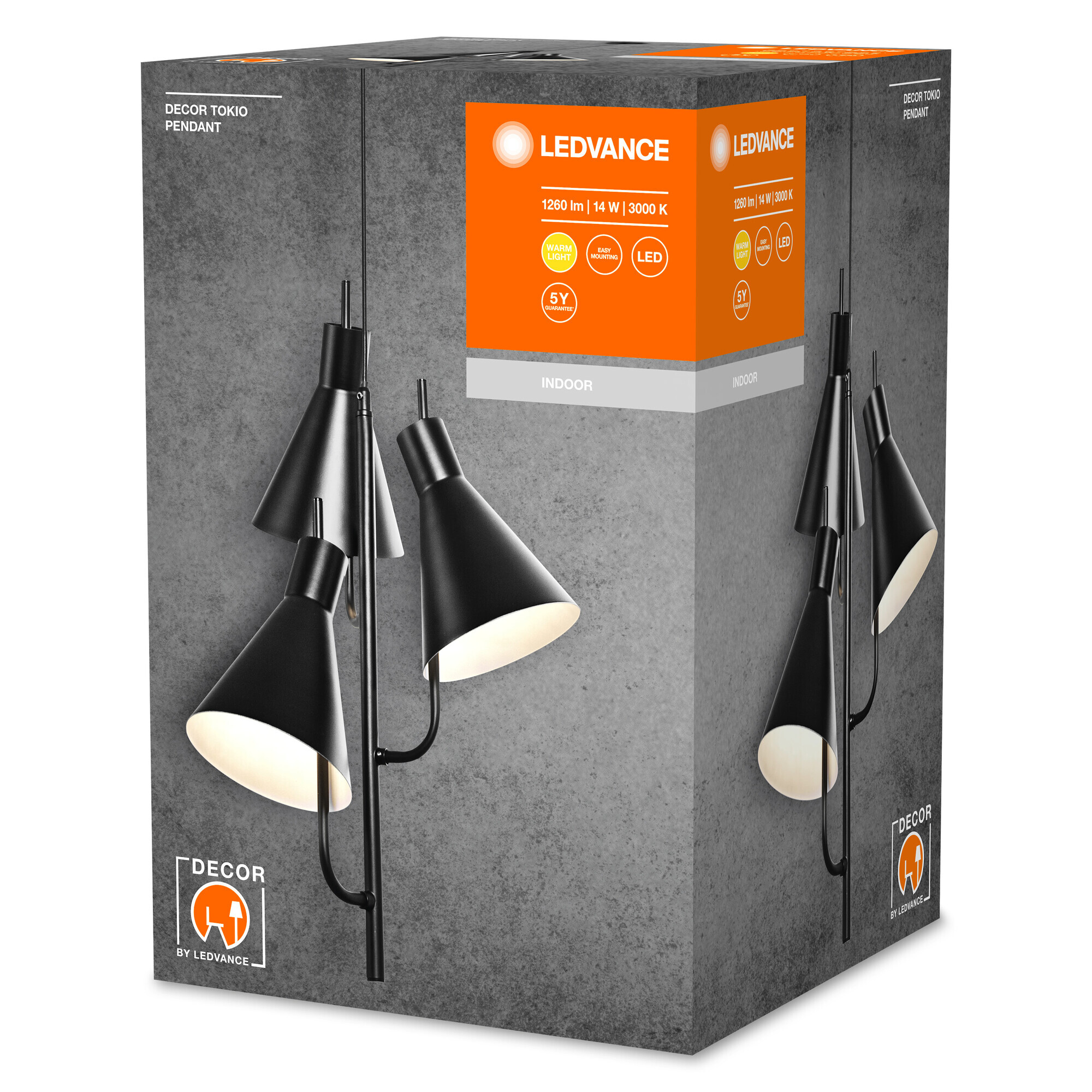 LEDVANCE Pendelleuchte Tokio 757066 schwarz Metall B/H/L: ca. 31,5x150x34 cm