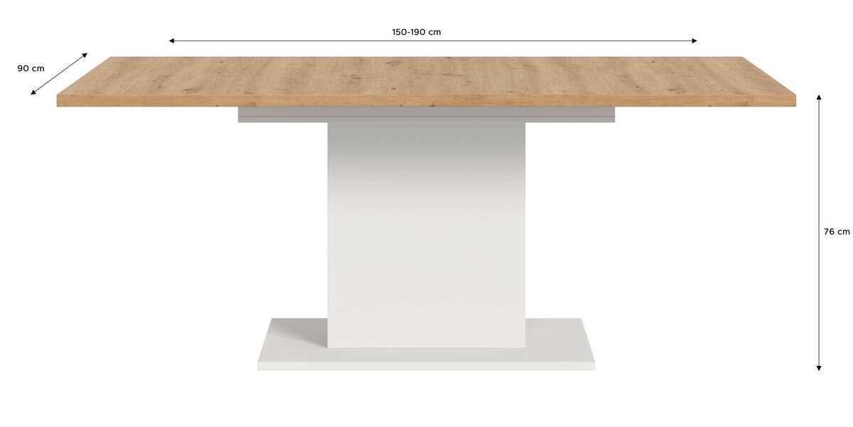 Esstisch MOTION weiß Artisan Nachbildung B/H/T: ca. 150x76x90 cm