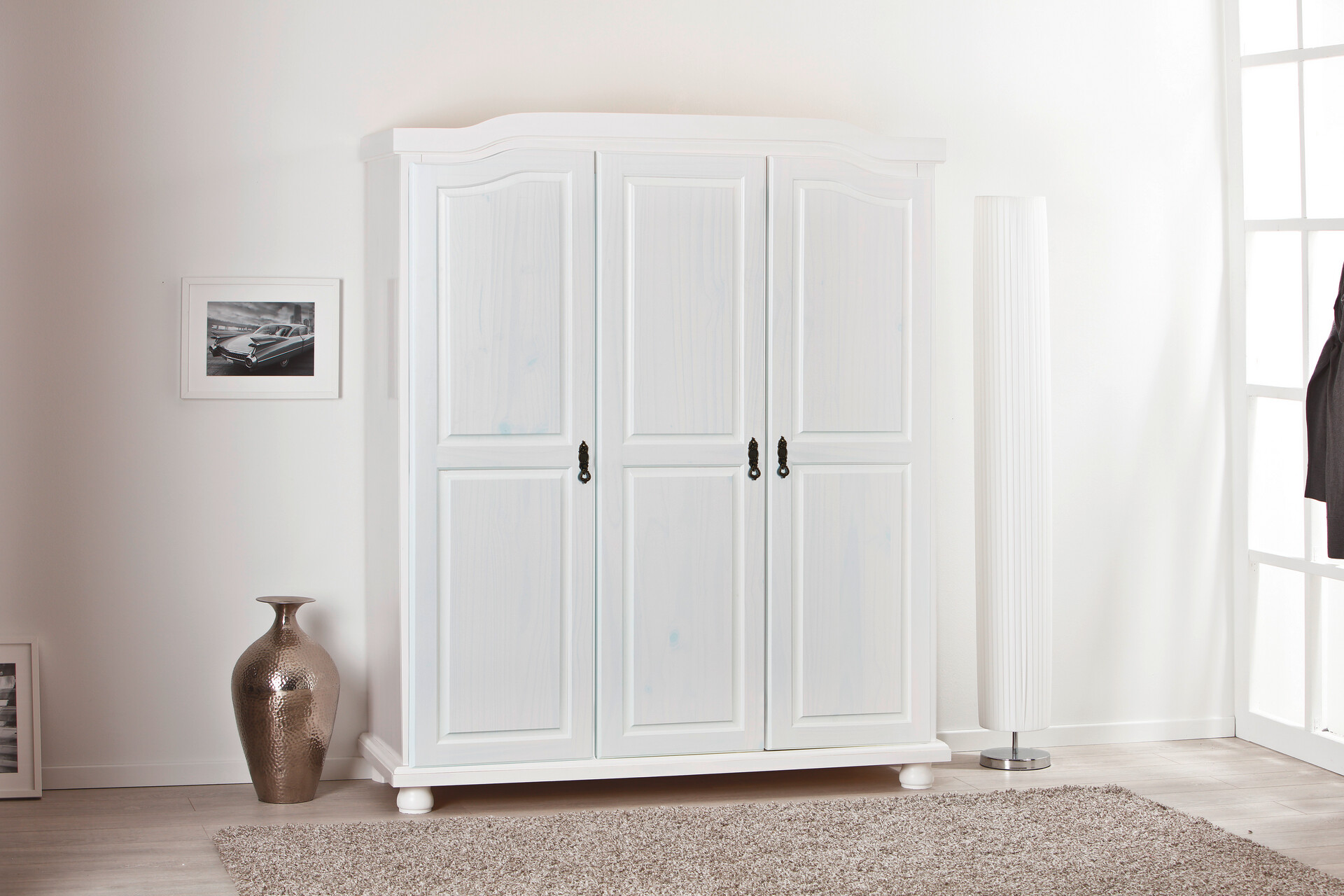 Kleiderschrank Bastian weiß B/H/T: ca. 150x180x56 cm