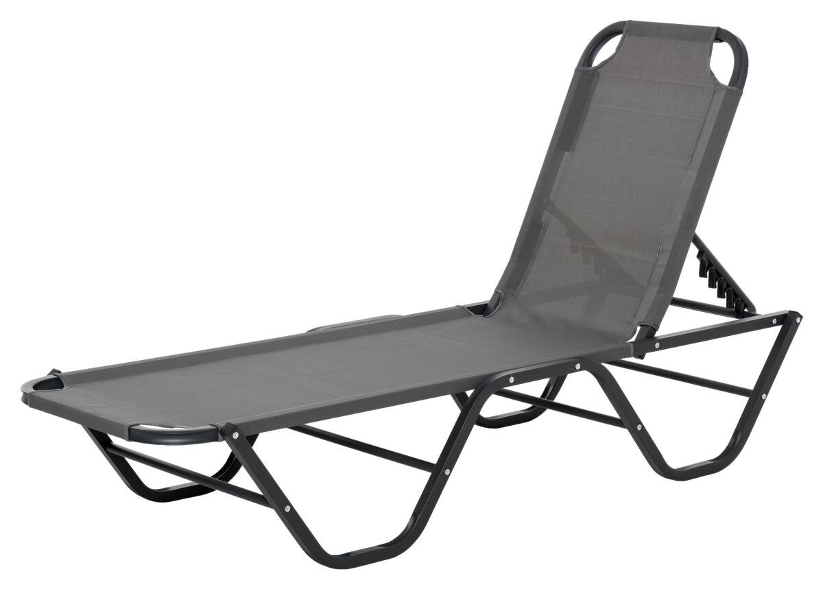 Outsunny Sonnenliege schwarz Aluminium B/H/L: ca. 59x91x163 cm