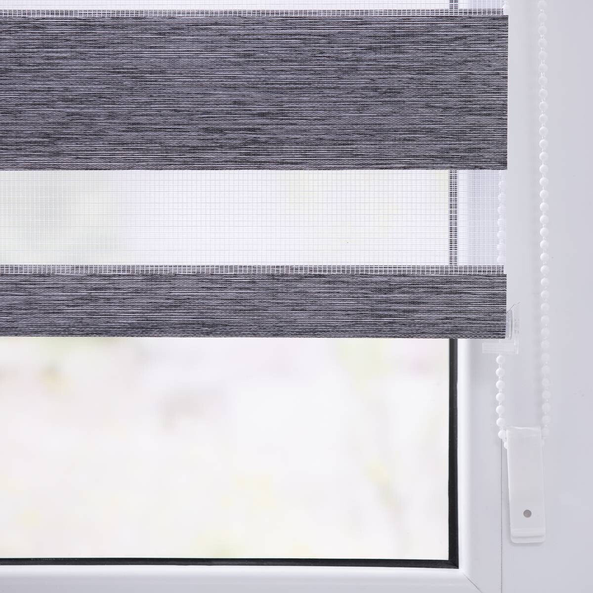 LICHTBLICK Doppelrollo Duo meliert dunkelgrau B/L: ca. 90x220 cm