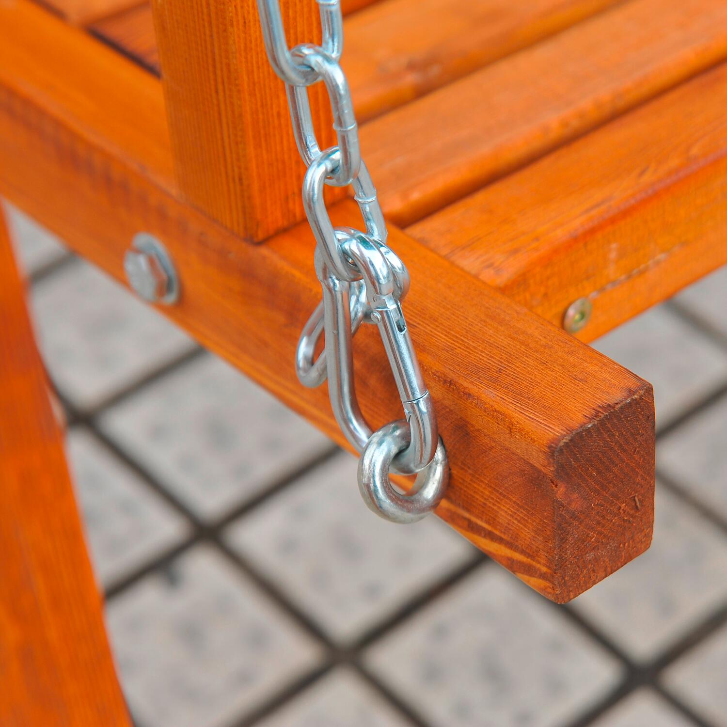 Outsunny Hollywoodschaukel natur Metall B/H/L: ca. 130x185x205 cm