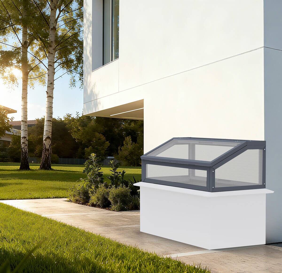 Westmann Frühbeetaufsatz Tega grau B/H/L: ca. 100x36x50 cm