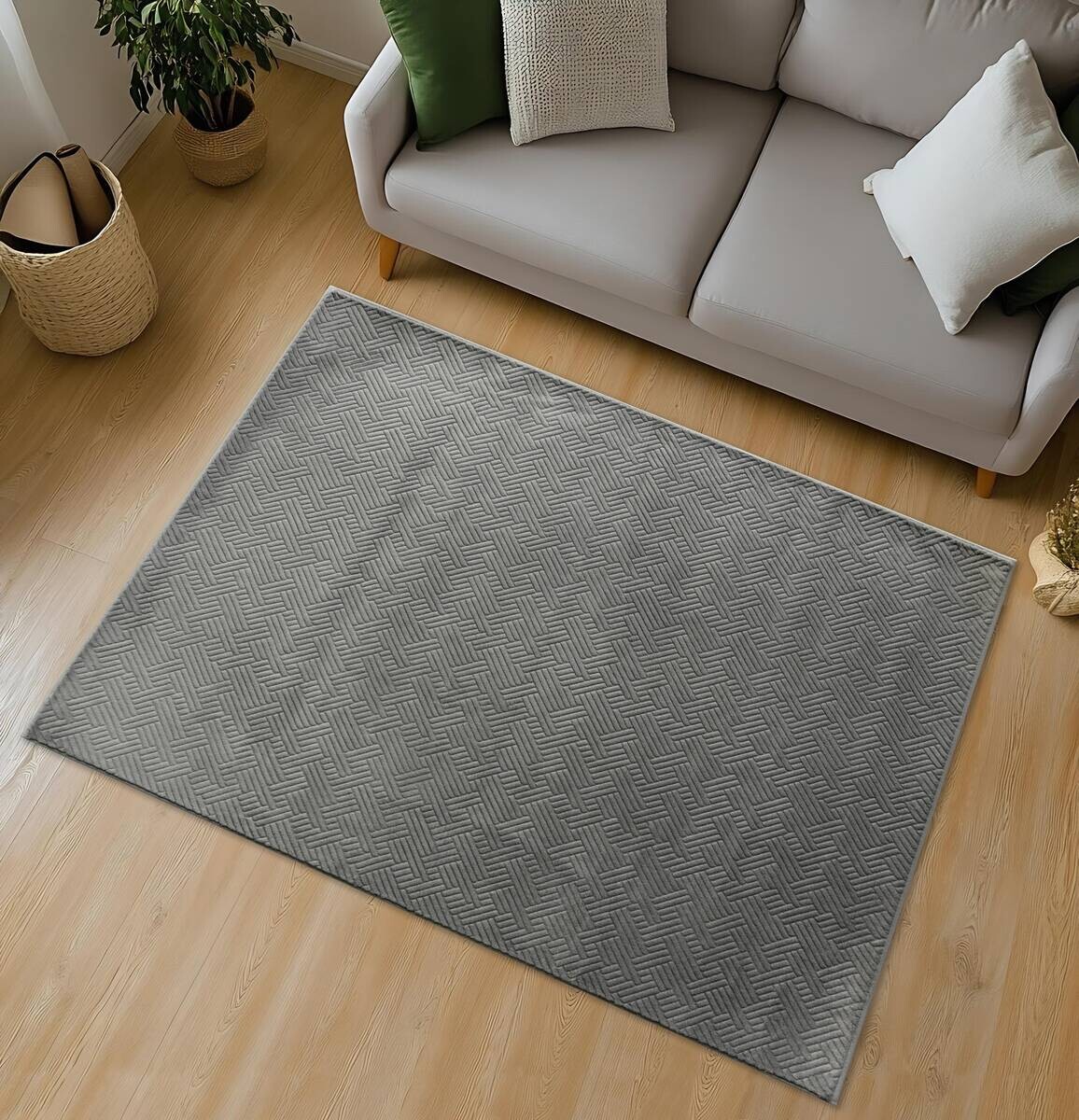 Fellimitat Monaco grau B/L: ca. 80x150 cm