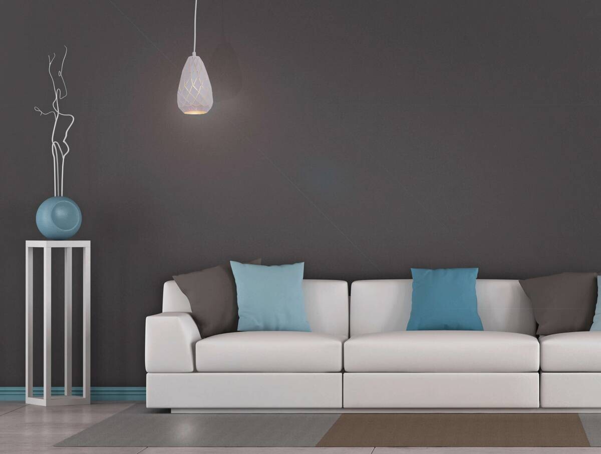 Näve Leuchten Pendelleuchte 6105523 weiß Kunststoff Metall B/H/T: ca. 15x123x15 cm E27 1 Brennstellen