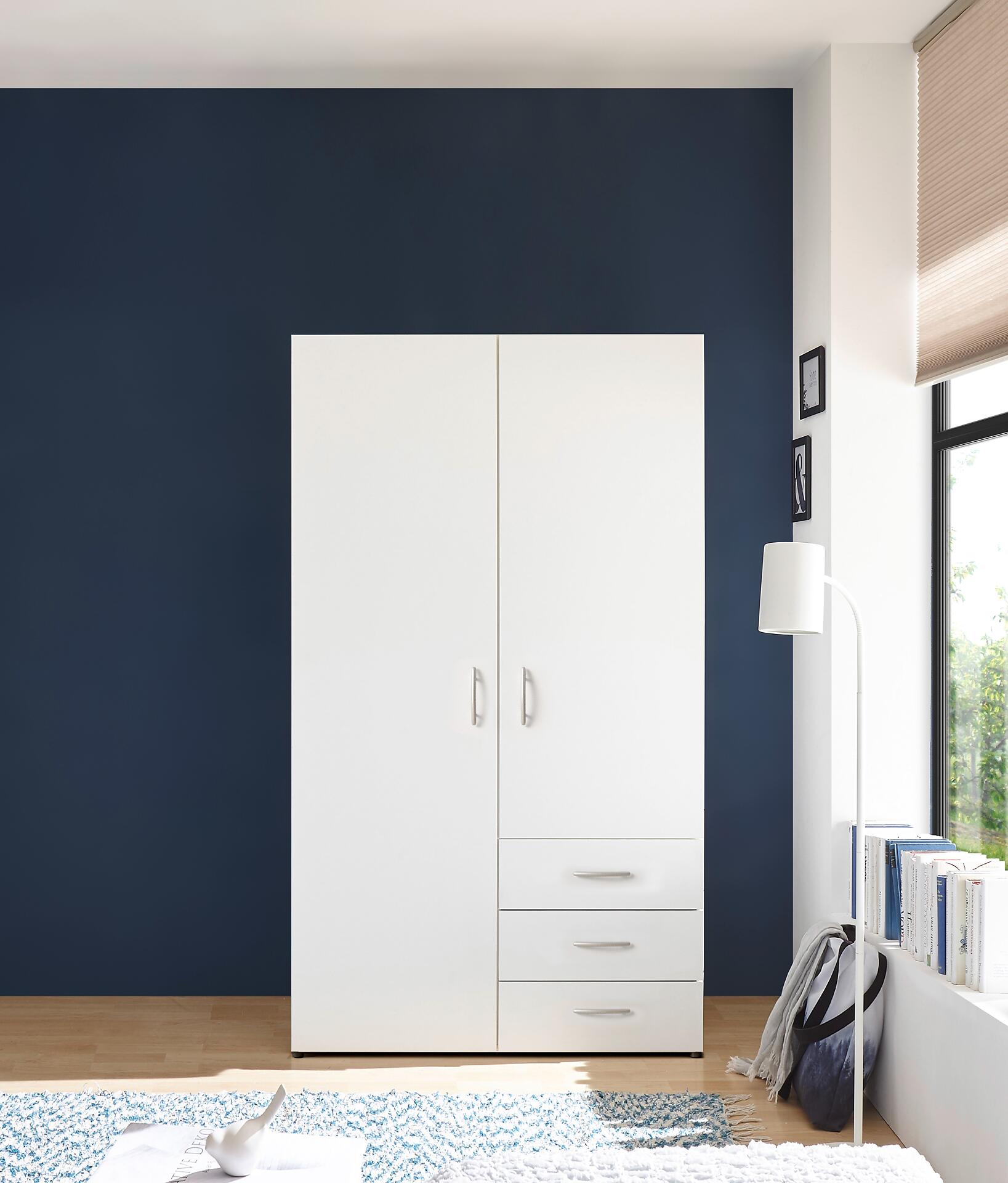 Kleiderschrank Harry weiß B/H/T: ca. 100x177x50 cm