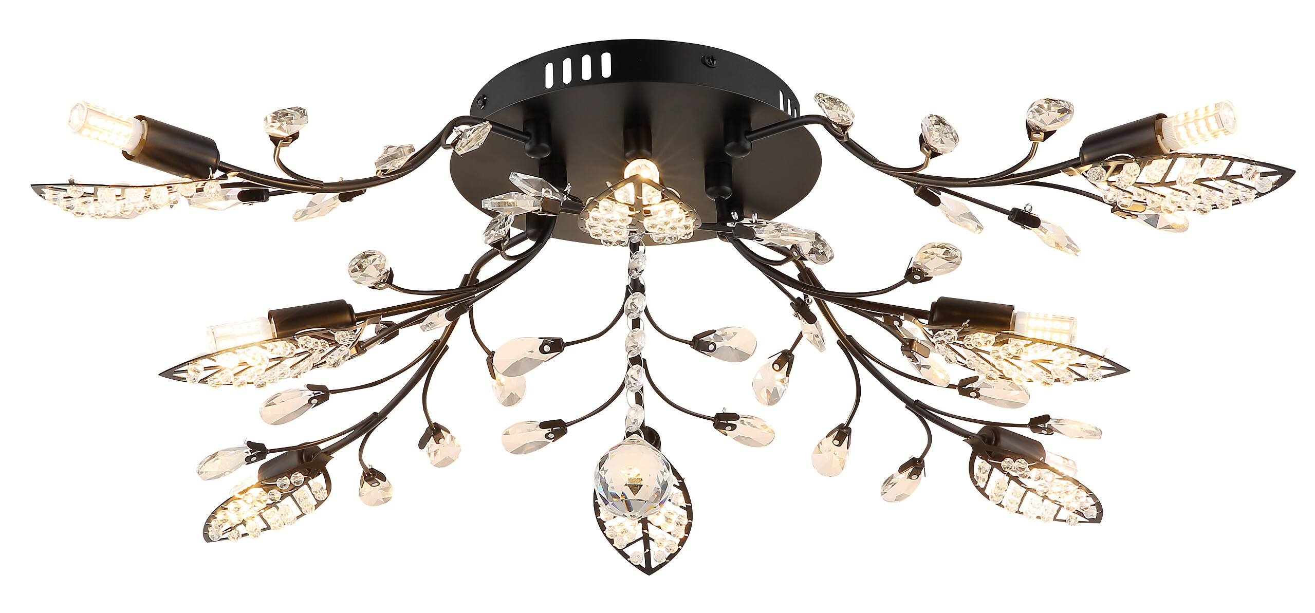 GLOBO Deckenventilator schwarz Metall B/H/L: ca. 65x20x65 cm