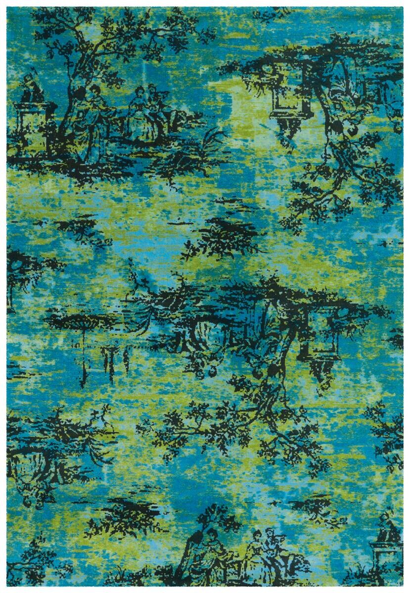 Arte Espina Flachflorteppich Vintage 5206 hellblau B/H/L: ca. 170x0,4x240 cm