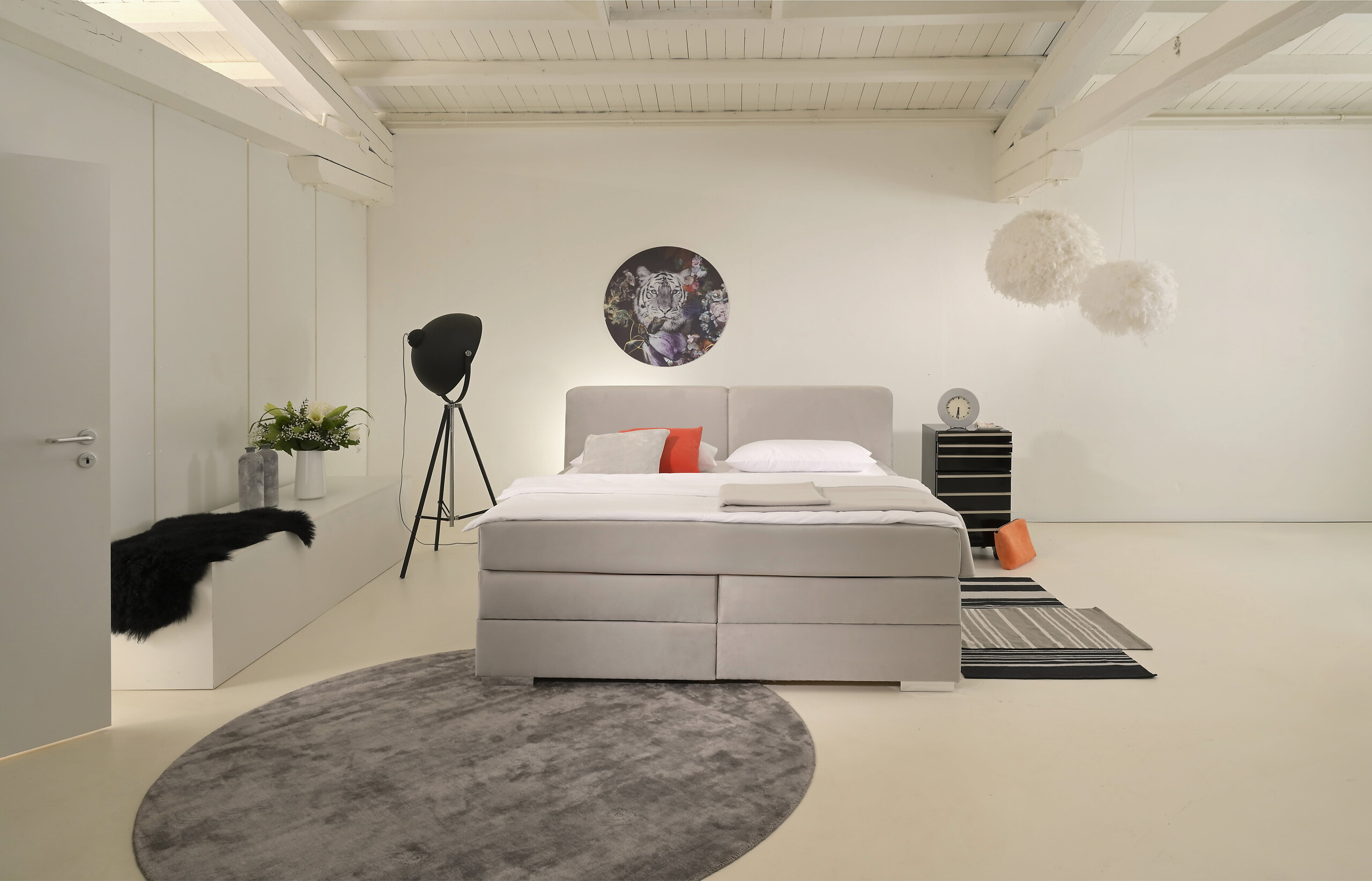 Boxspringbett Happy grau hell Liegefläche B/L: ca. 180x200 cm