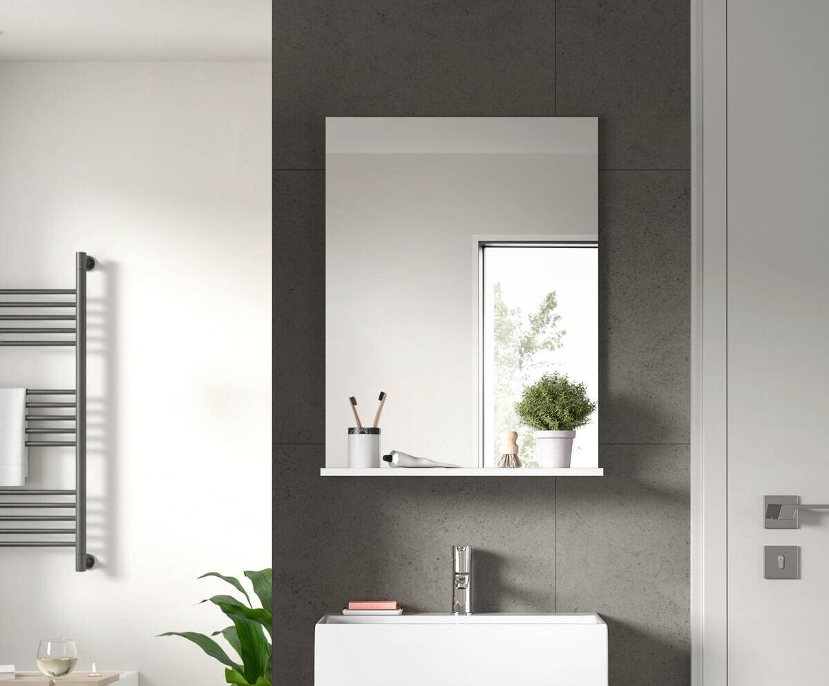 Badspiegel Scout weiß weiß Hochglanz B/H/T: ca. 60x79x18 cm