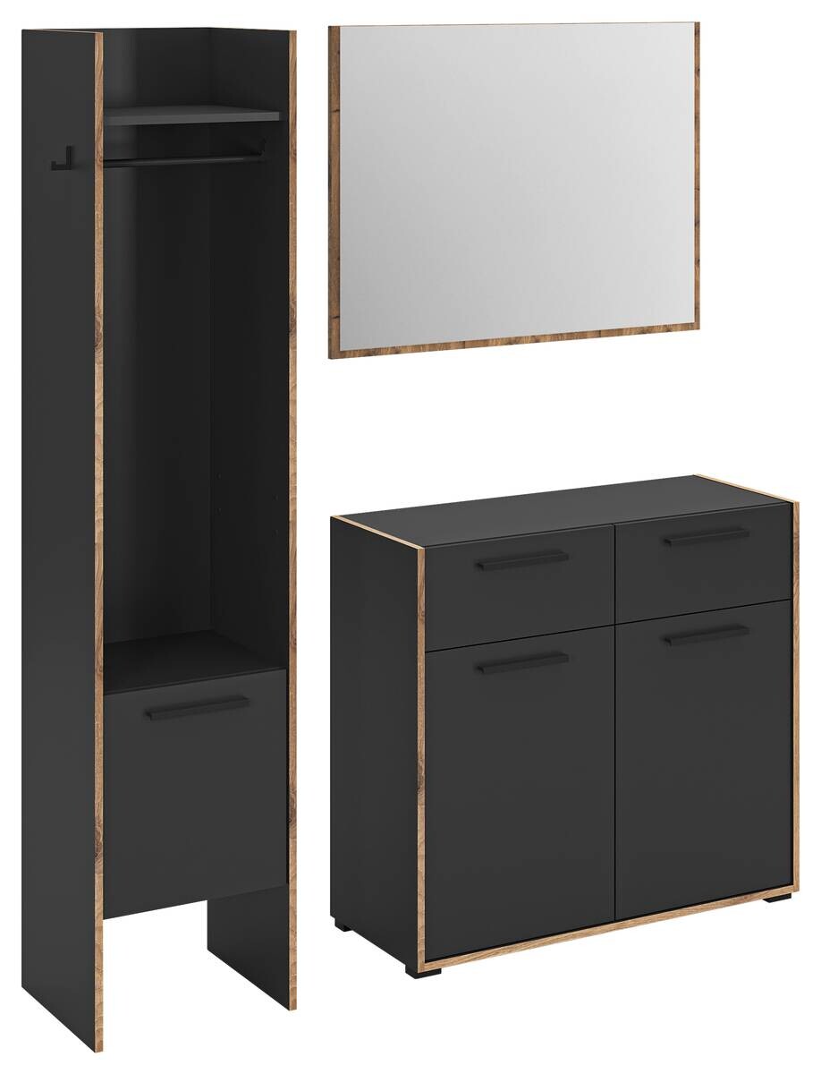 Garderobe Bueno Basalt Nox Oak Nachbildung B/H/T: ca. 152x189x37 cm
