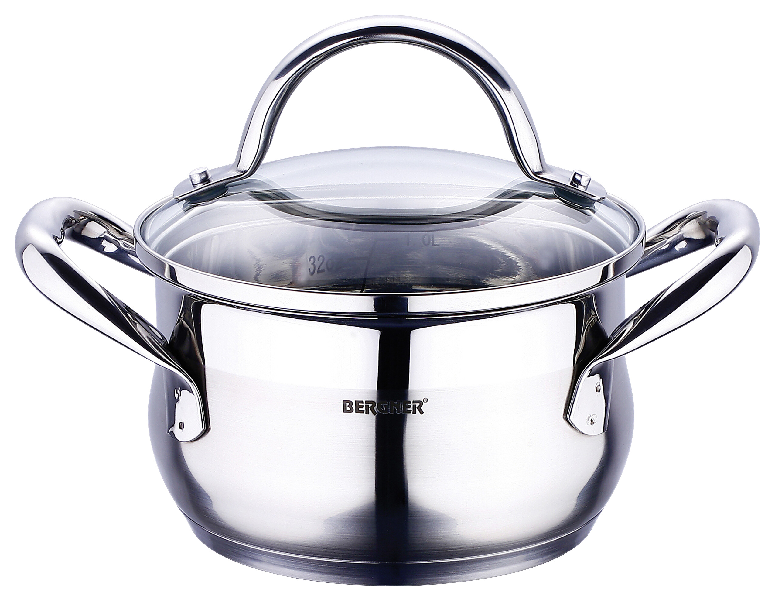 BERGNER Kasserolle GOURMET silber Edelstahl B/H/L: ca. 17,6x11,7x25,3 cm