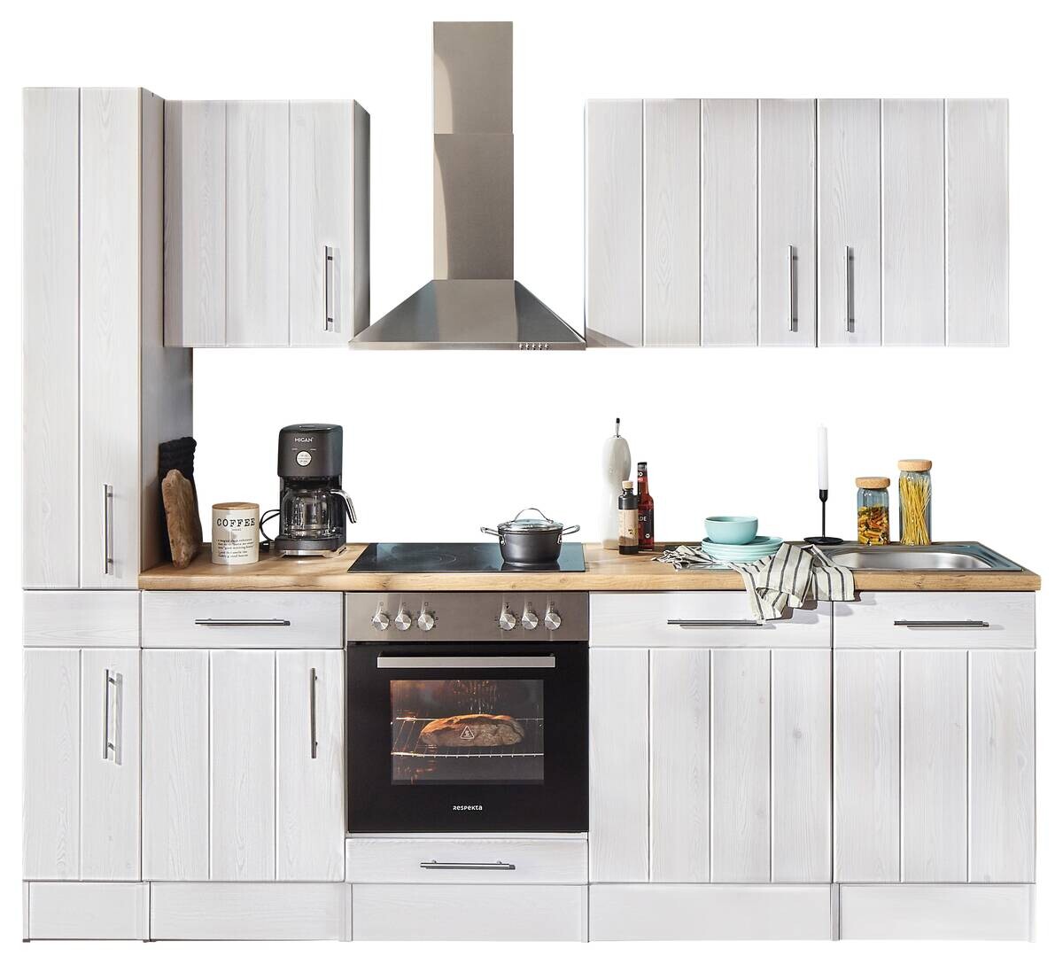 Respekta Küchenblock Premium weiß matt B/H/T: ca. 250x211x60 cm