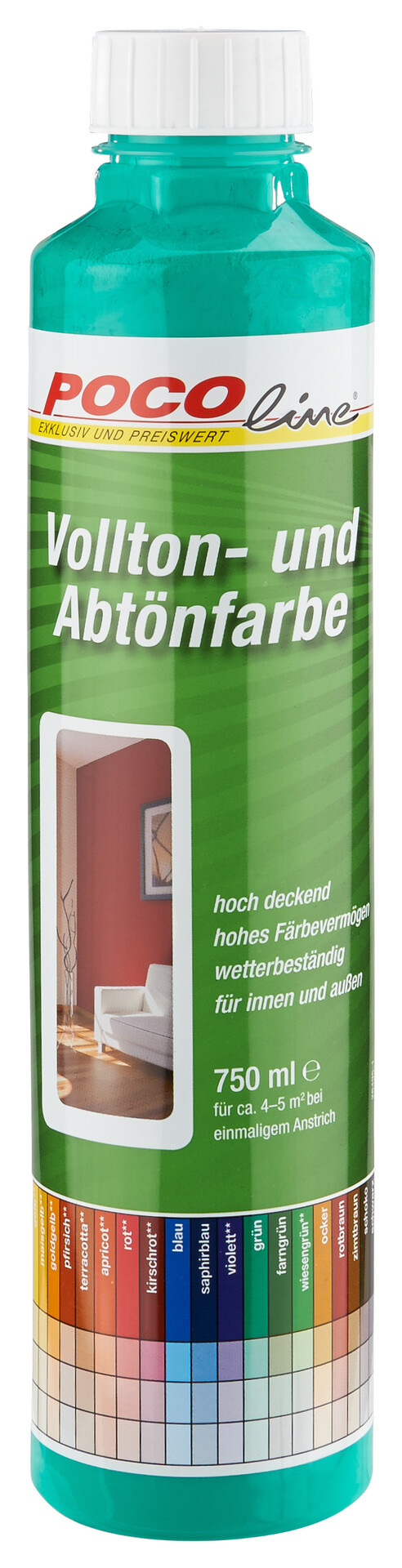 POCOline Vollton- und Abtönfarbe grün ca. 0,75 l