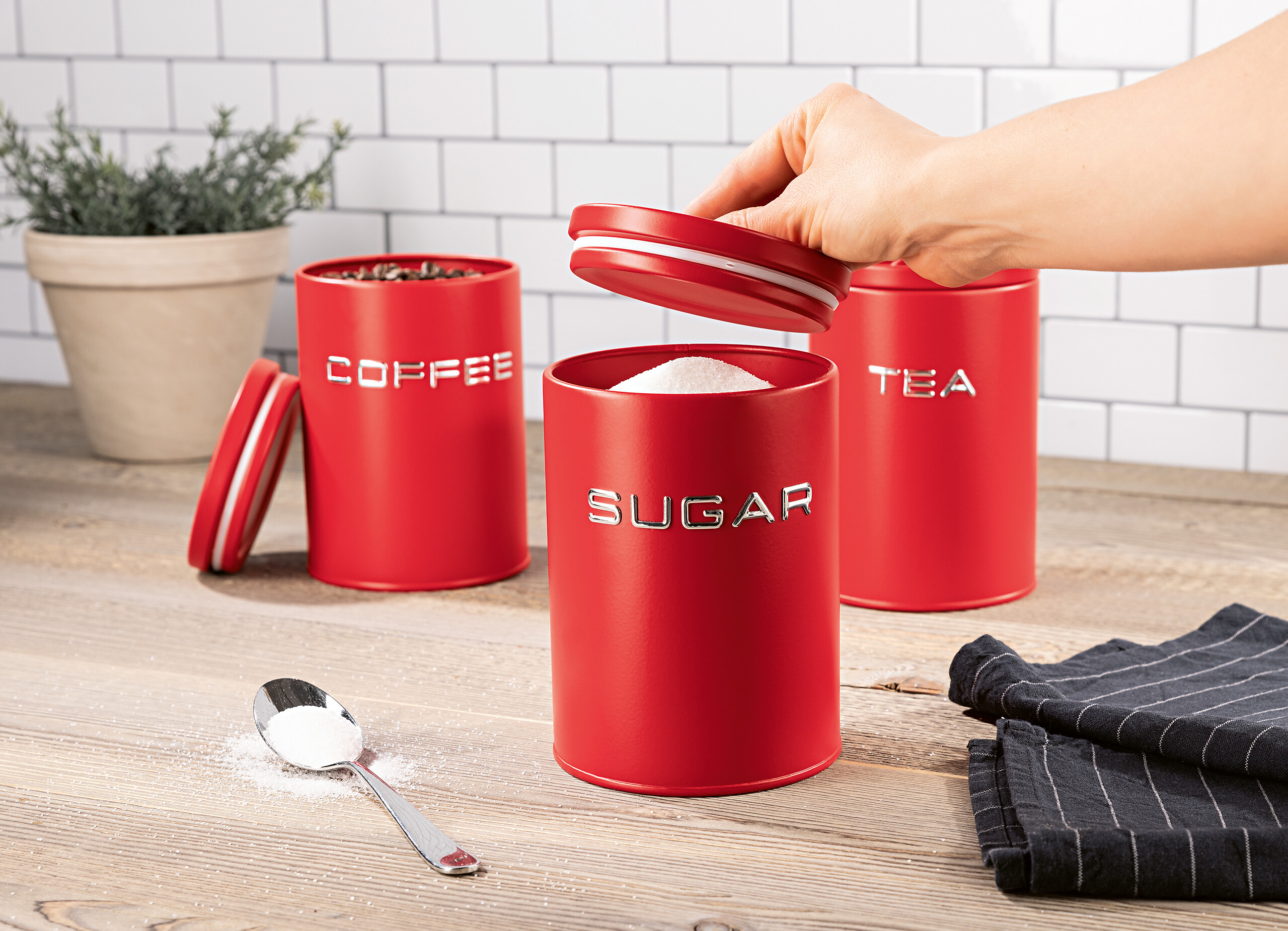 GOURMETmaxx Vorratsdosenset rot B/H/L: ca. 18x23x34 cm