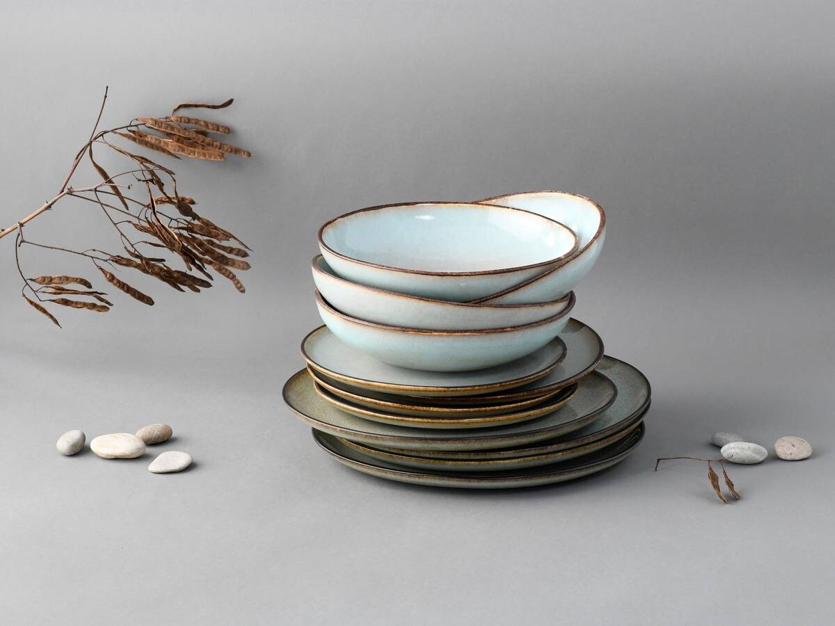 CreaTable Tafelservice Stone Grey grau Steinzeug 12 tlg.