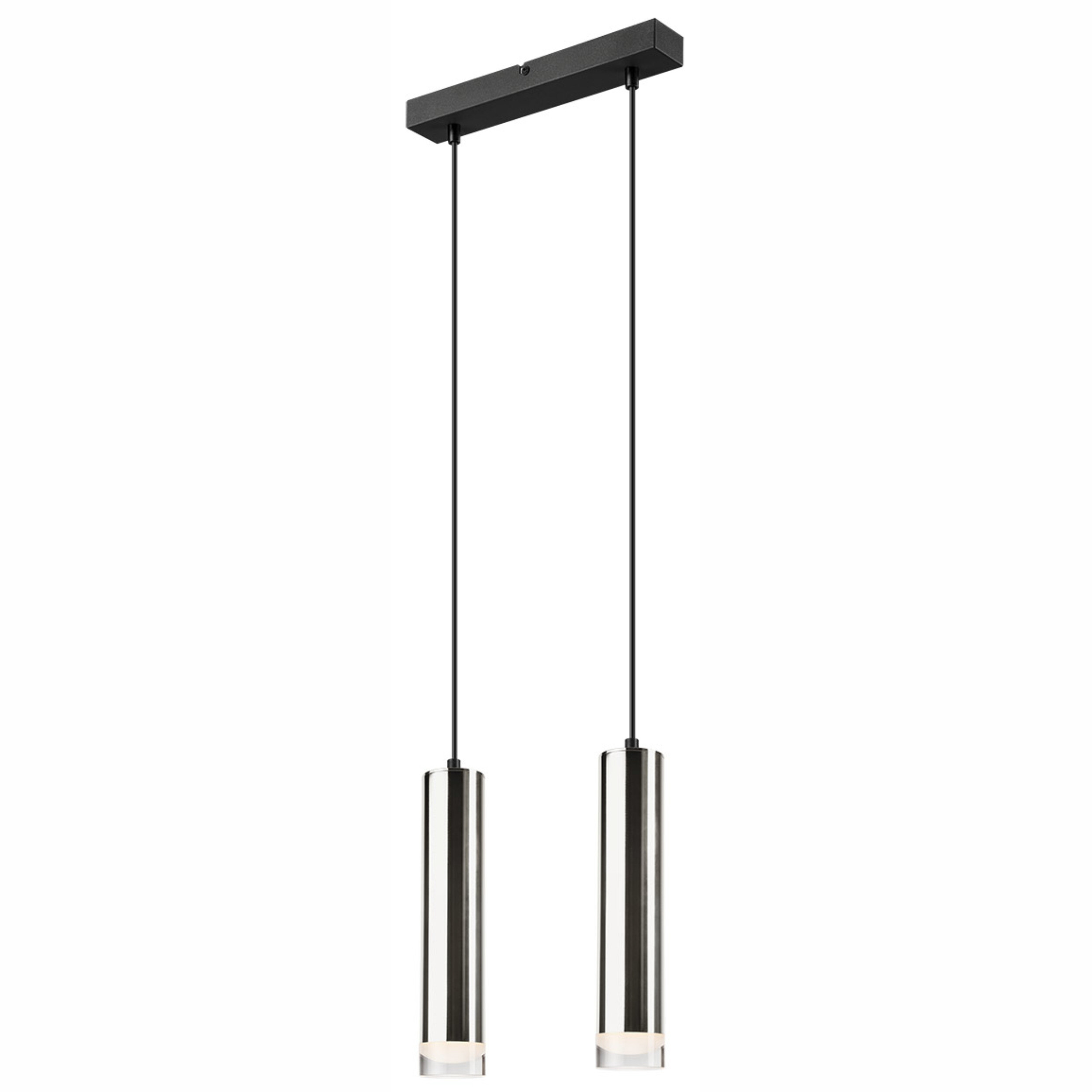 Lamkur Pendelleuchte schwarz Stahl B/H/L: ca. 8x99x32 cm E27 2 Brennstellen