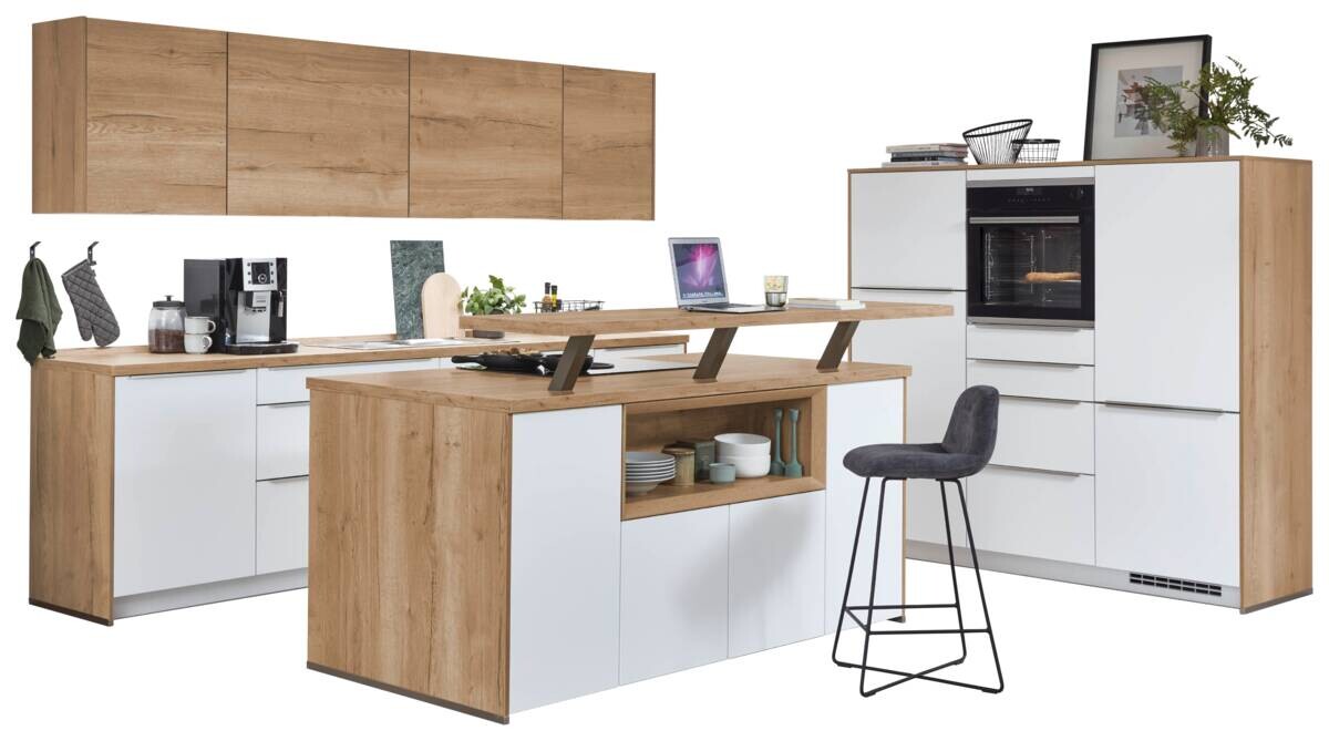 nobilia Inselküche Easytouch rostrot Lacklaminat B/L: ca. 304x190 cm