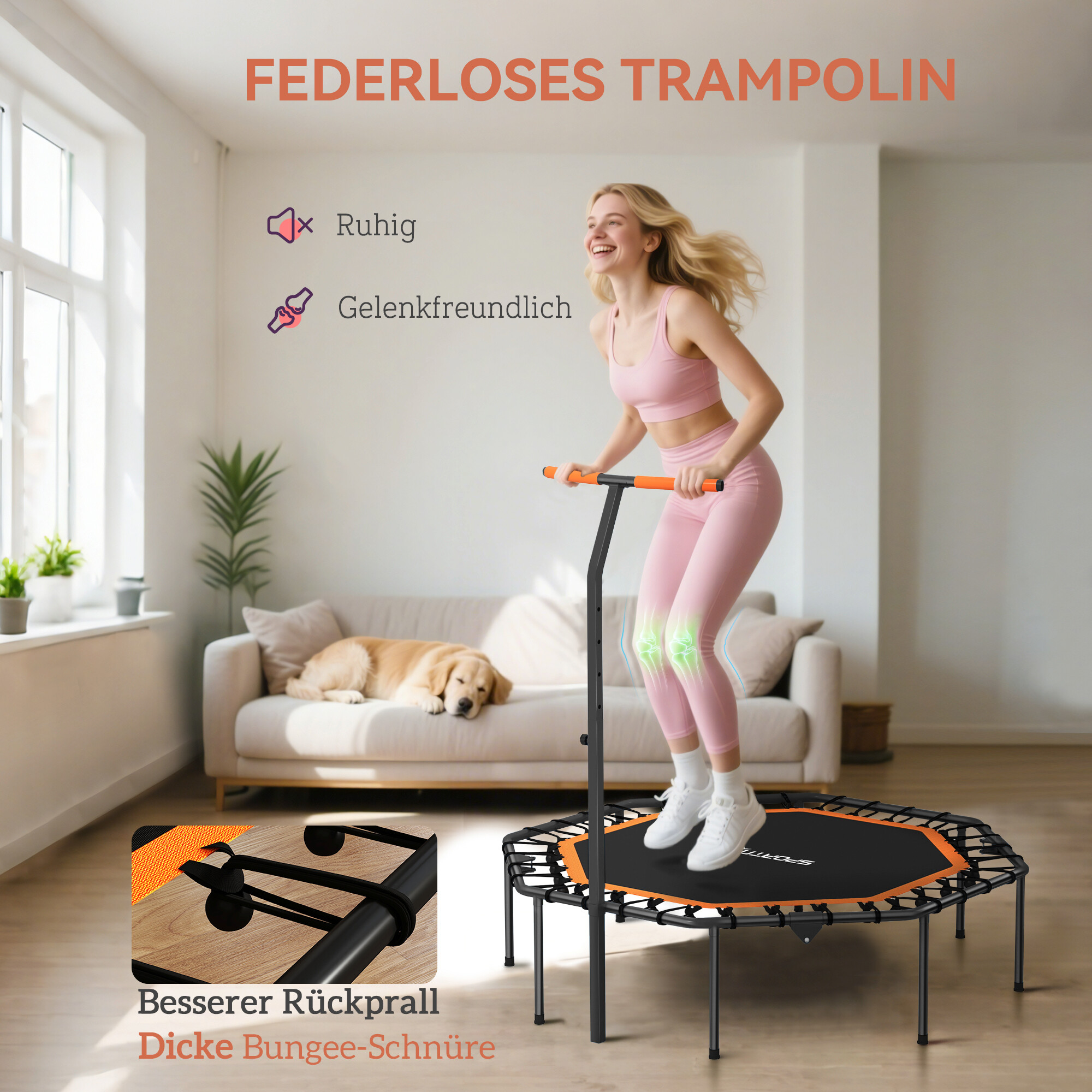 SPORTNOW Fitness Trampolin orange B/H/L: ca. 120x126x128 cm