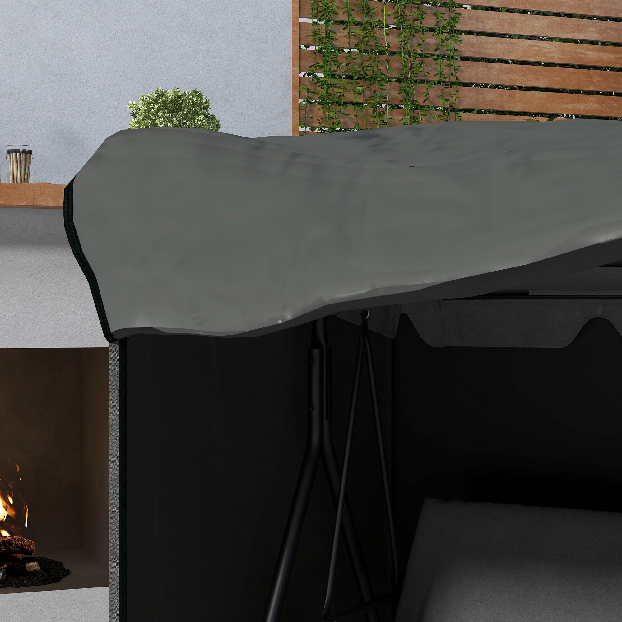 Outsunny Abdeckplane dunkelgrau Polyester B/H/L: ca. 114x152x177 cm