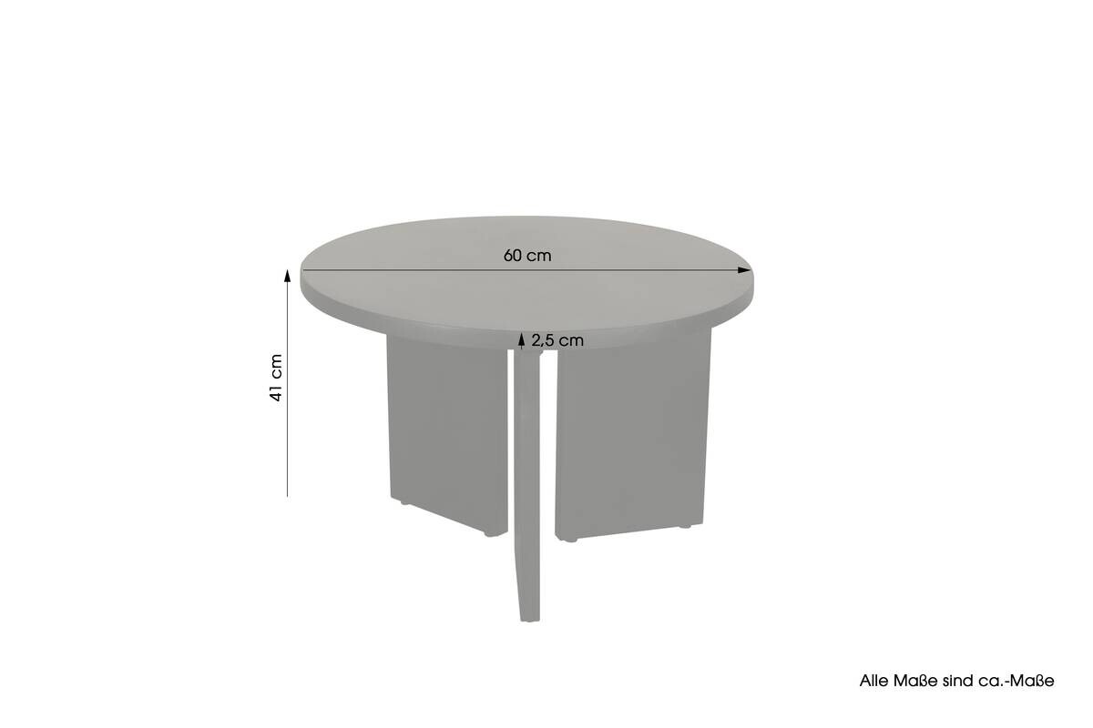 Beistelltisch ROUND schwarz lackiert Akazie H/D: ca. 41x60 cm