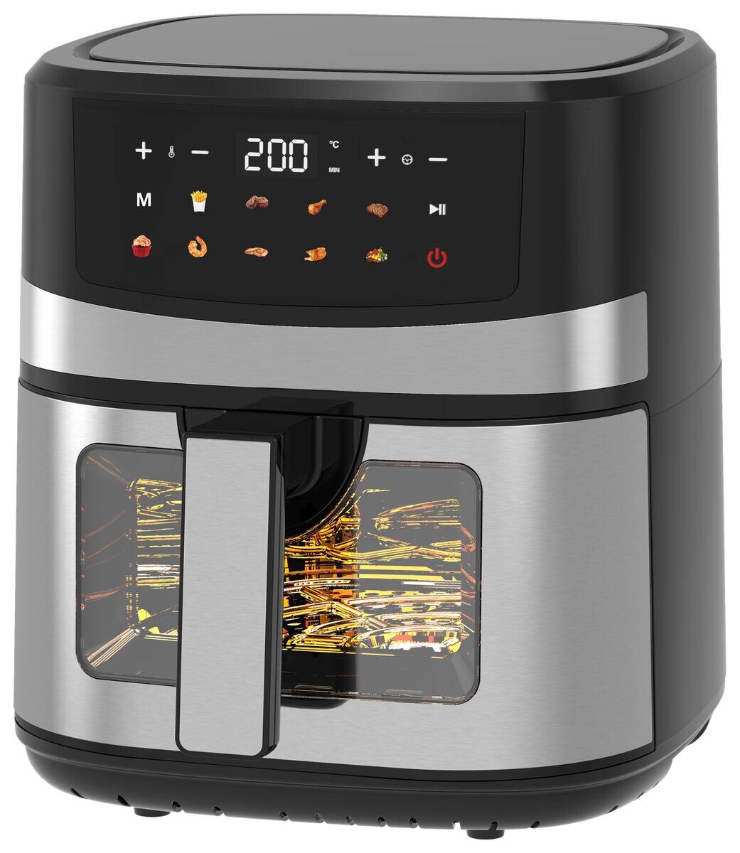 Emerio Heißluftfritteuse AF-132483.1 silber Edelstahl B/H/L: ca. 29x31x38 cm ca. 6,3 l