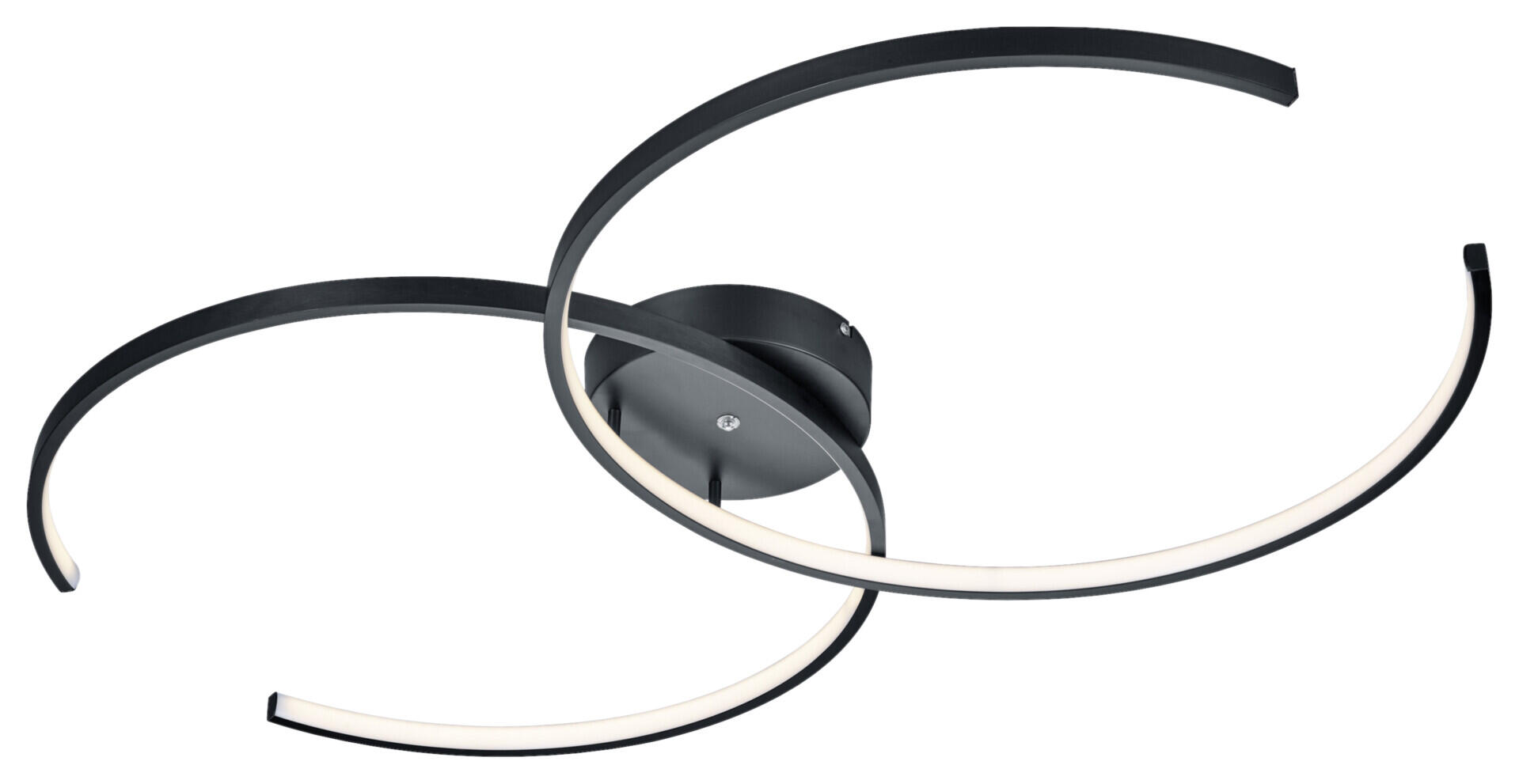 TRIO Deckenleuchte Citizen schwarz Metall B/H/T: ca. 94x8x55 cm 2 Brennstellen