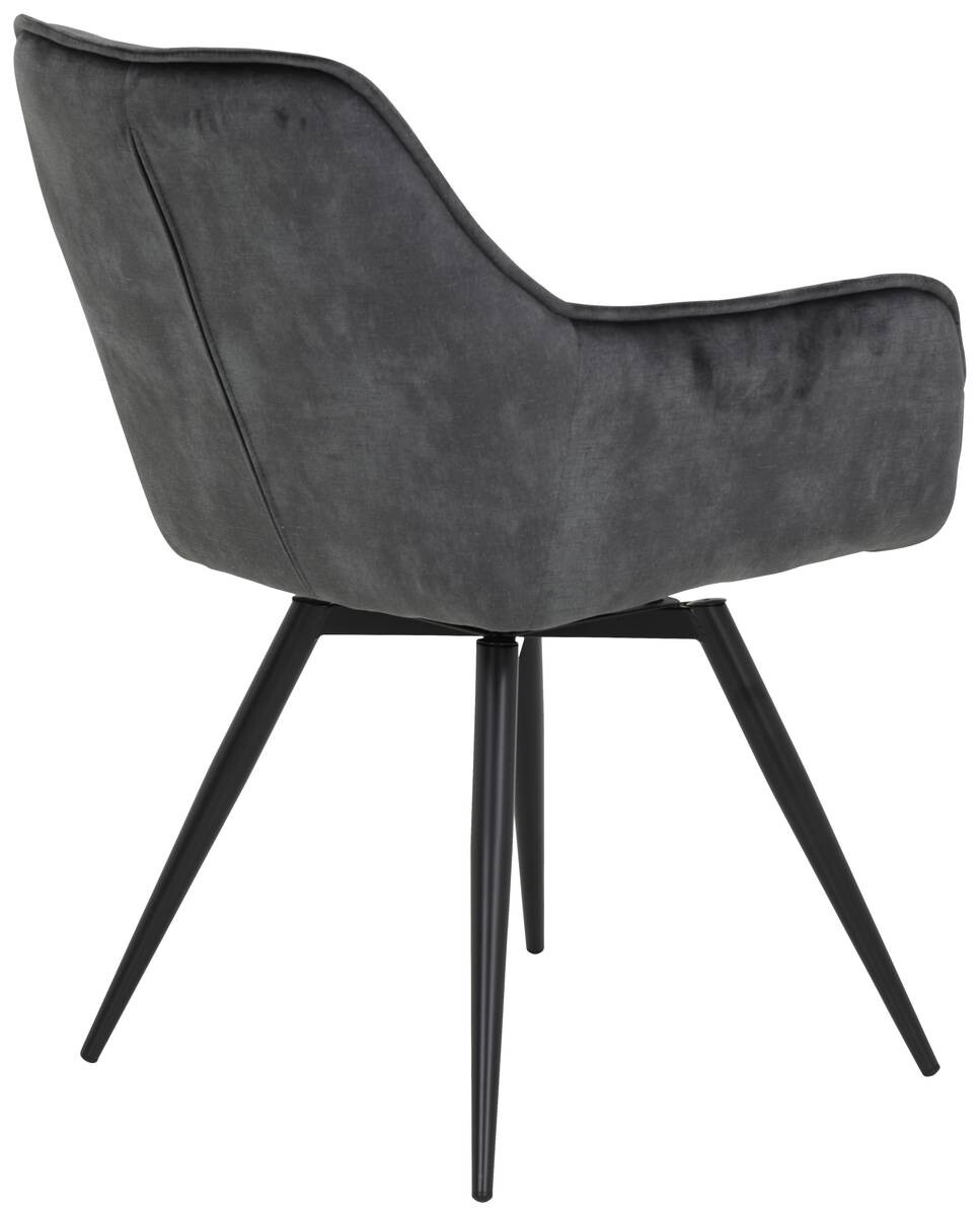 Stuhl Florentina 2er Set anthrazit Vintage Samtoptik B/H/T: ca. 49x84x63 cm