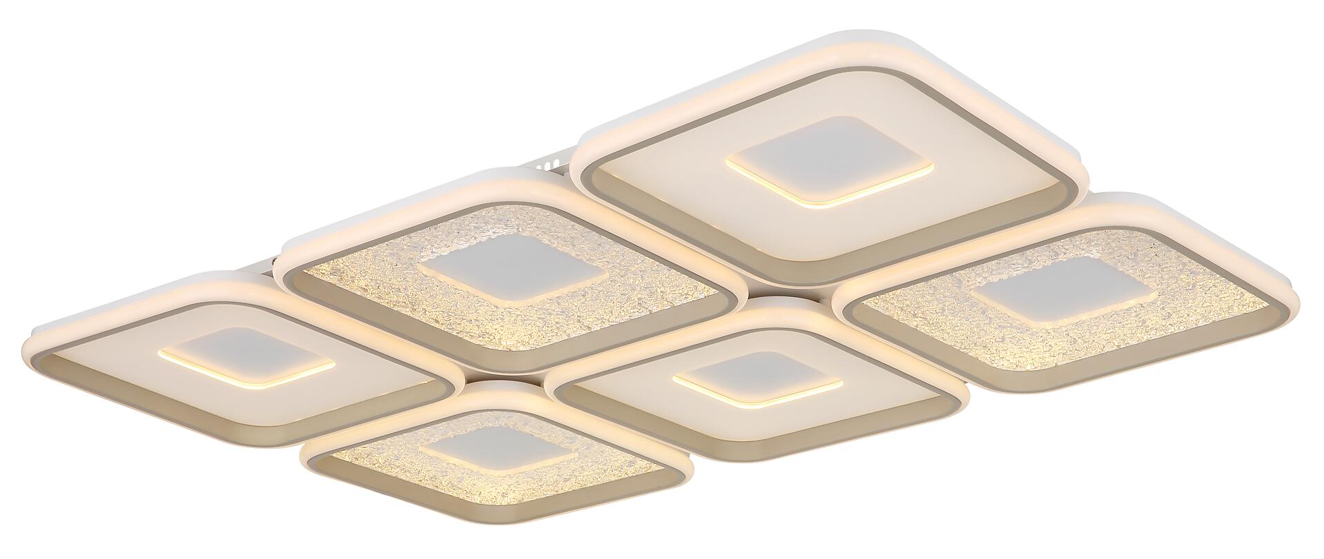 GLOBO LED-Deckenleuchte Opal sand weiß Kunststoff Metall B/H/L: ca. 67x7,8x100,1 cm 1 Brennstellen