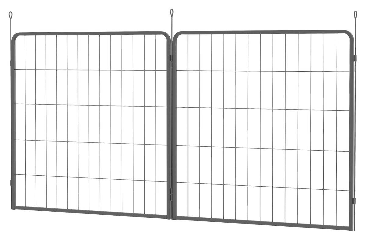 PawHut Erweiterung für Freigehege grau Stahl B/H/L: ca. 1,5x80x80 cm