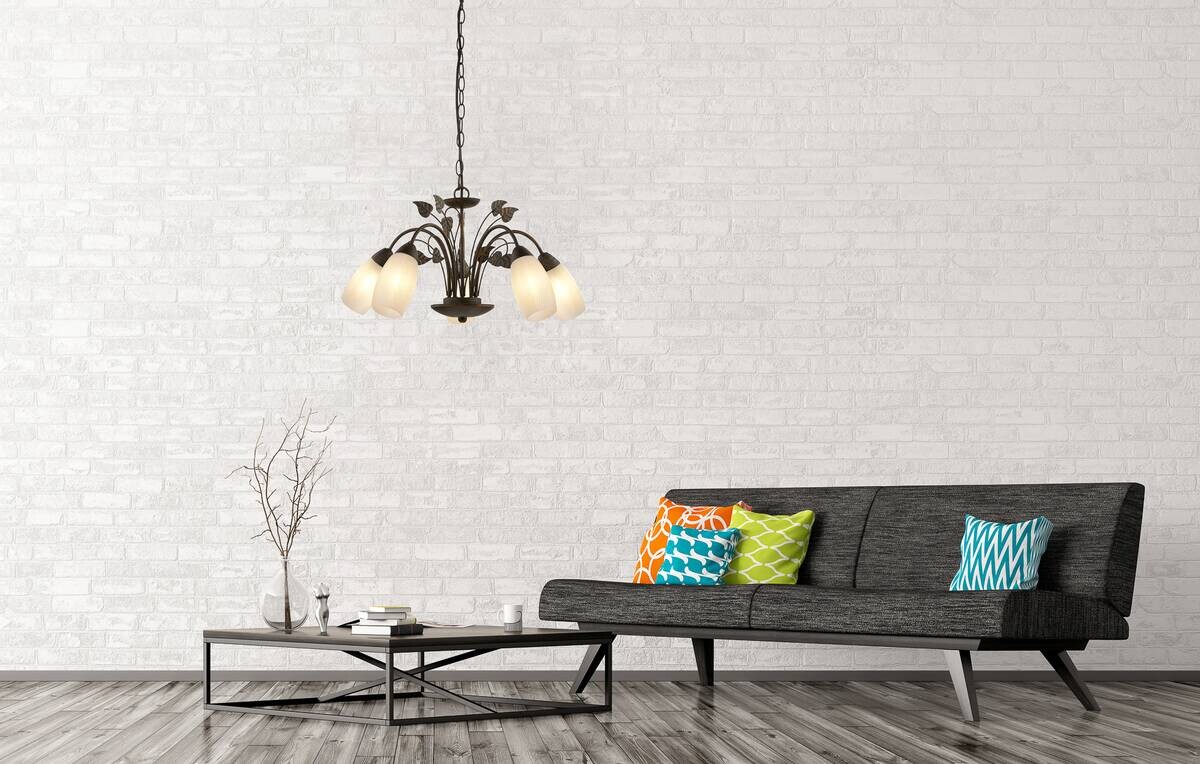 GLOBO Pendelleuchte VENEZIA 30800523X rost warmweiß Metall Glas H/D: ca. 150x50 cm E14 5 Brennstellen