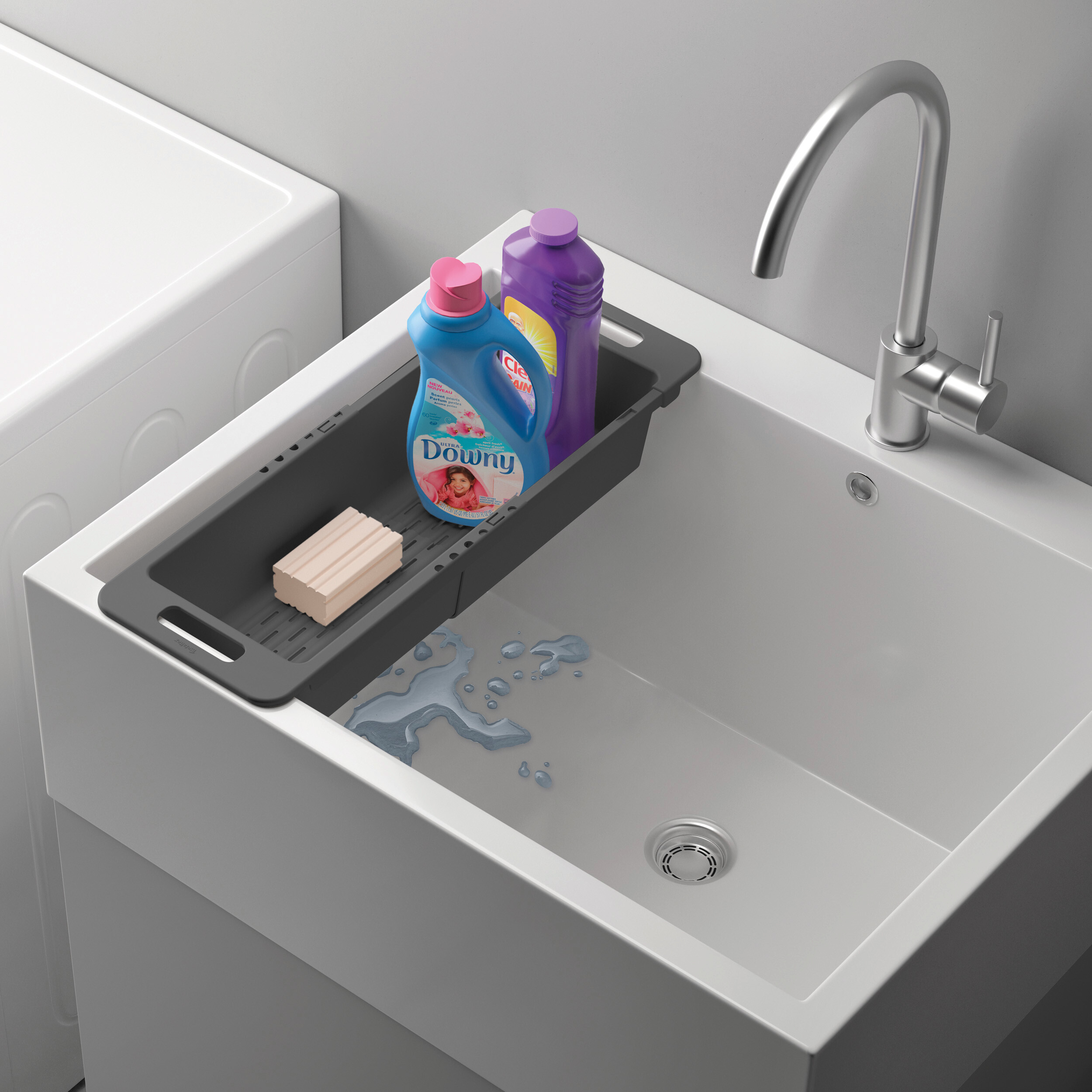 Metaltex Haushaltshelfer grau Kunststoff B/H/L: ca. 18x37,8x10 cm