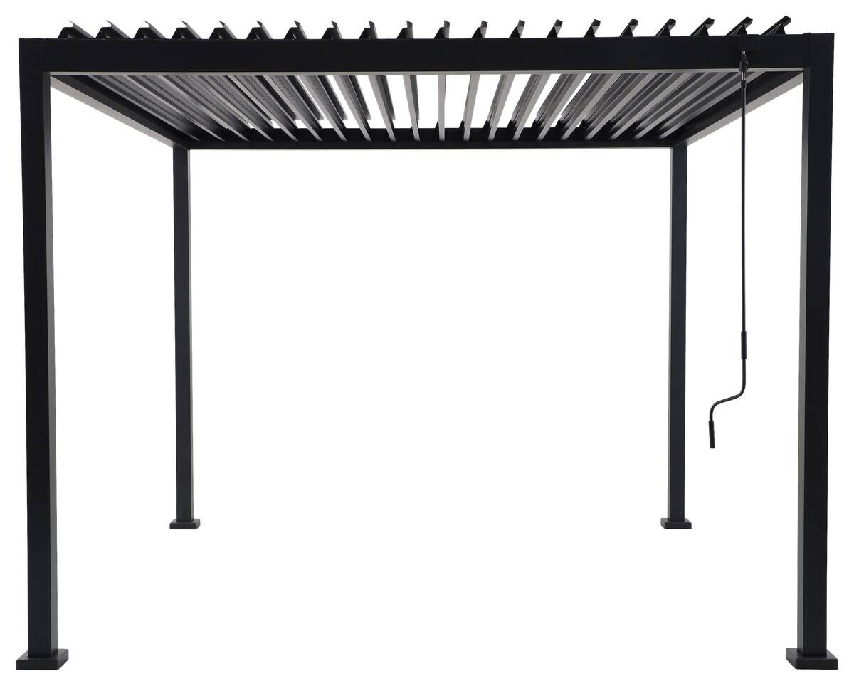 Pergola dunkelgrau Stahlrohr B/H/L: ca. 300x236x300 cm