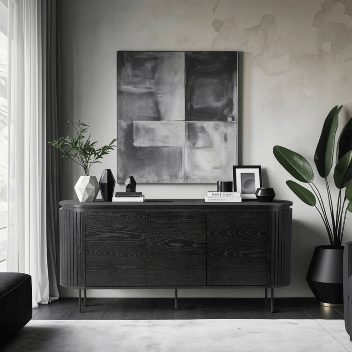 Kommode ALBERI schwarz B/H/T: ca. 160x76x40 cm