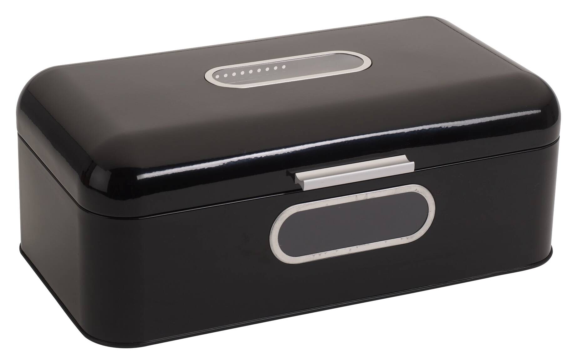 ECHTWERK Brotkasten Retro schwarz Metall B/H/L: ca. 23,8x17x42,5 cm ECHTWERK Brotkasten Retro schwarz Metall B/H/L: ca. 23,8x17x42,5 cm
