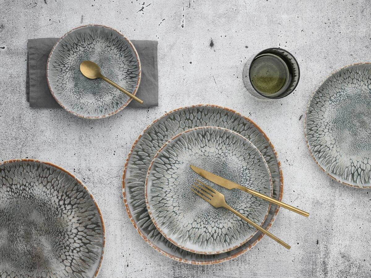 CreaTable Tafelservice Uno grau Steinzeug 12 tlg. CreaTable Tafelservice Uno grau Steinzeug 12 tlg.