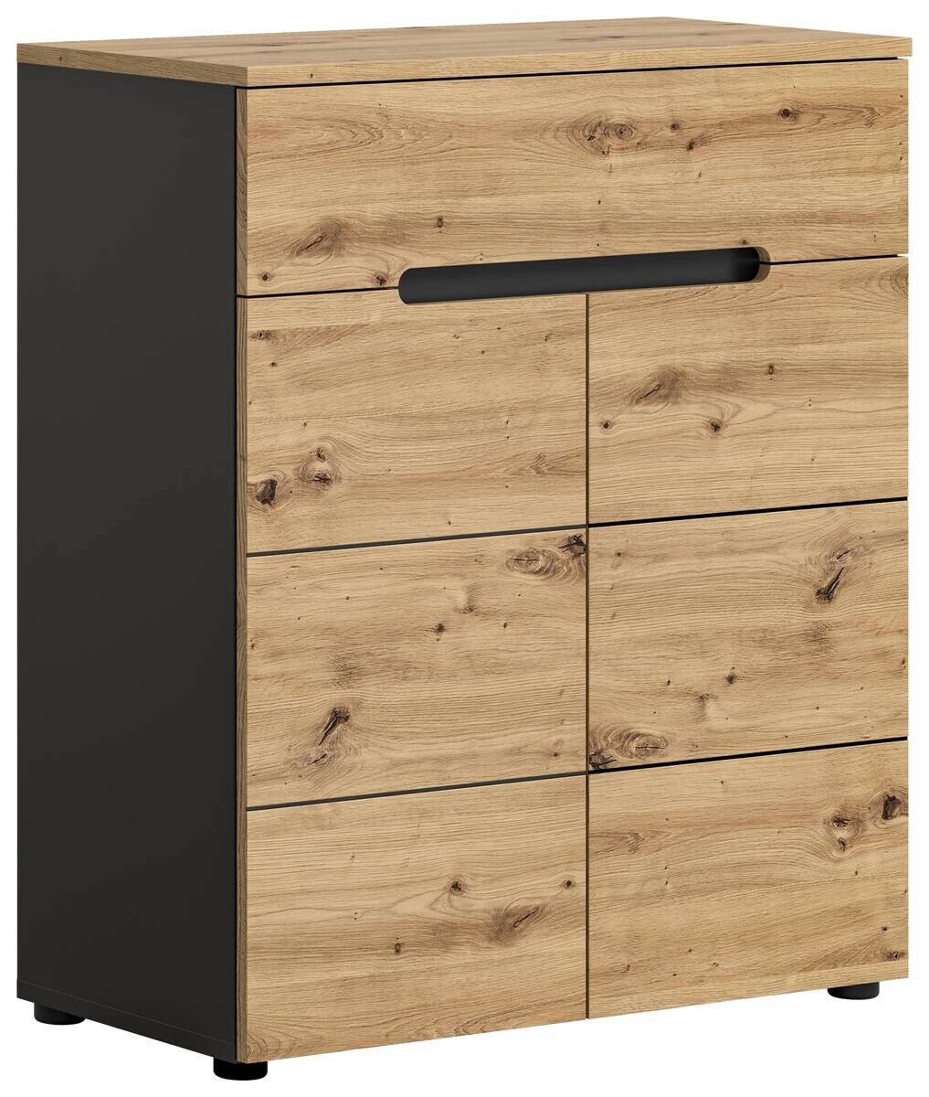 Schuhkommode CANU edles Basaltgrau Nachbildung Eiche Artisan Nachbildung B/H/T: ca. 80x94x37 cm Schuhkommode CANU edles Basaltgrau Nachbildung Eiche Artisan Nachbildung B/H/T: ca. 80x94x37 cm