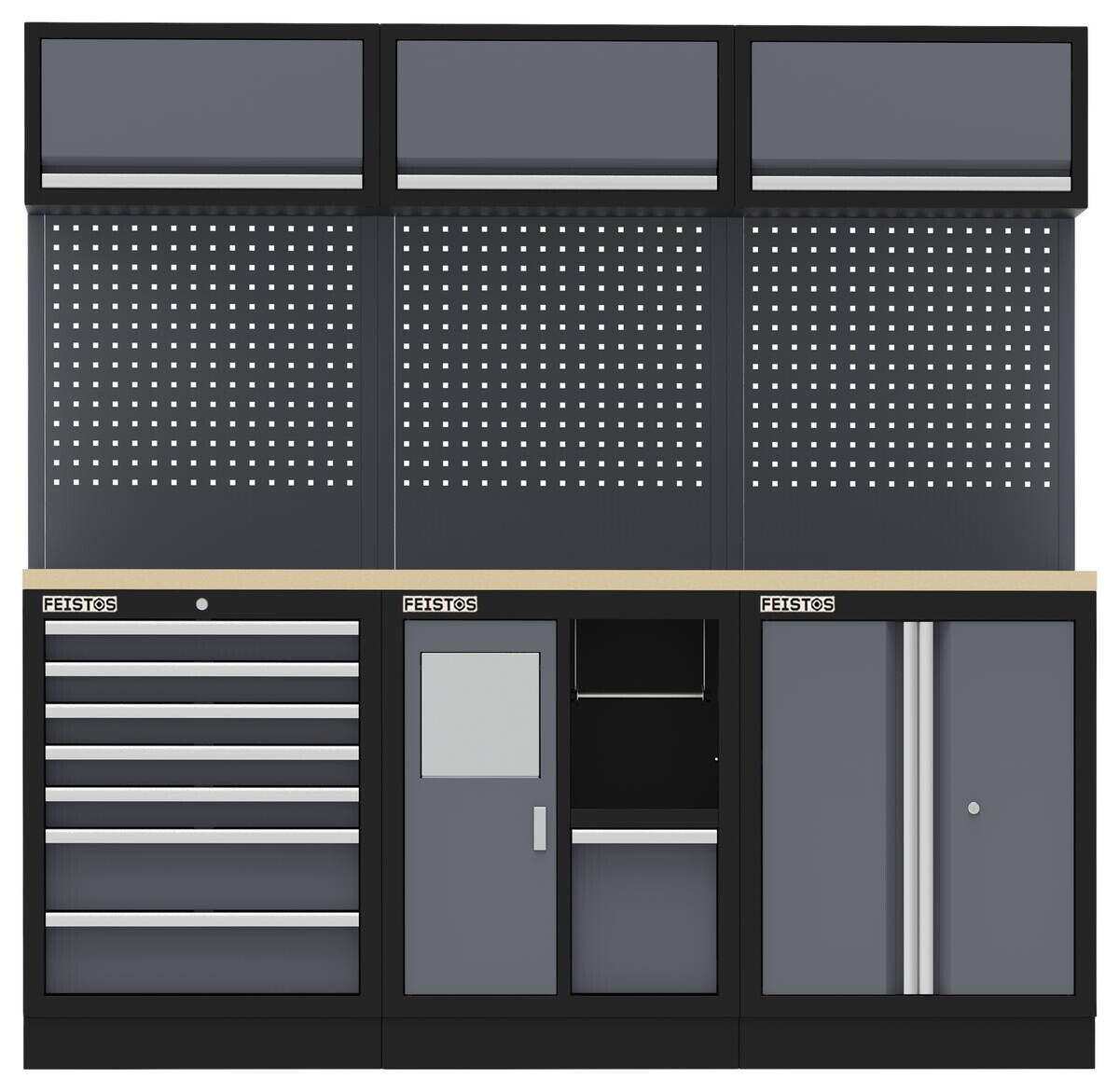 Werkstatteinrichtung Apollo schwarz B/H/L: ca. 204x200x46 cm