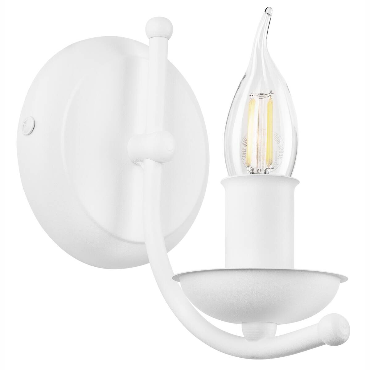 Lamkur Wandleuchte LUCY 44194 weiß Stahl H/L: ca. 18x17 cm E14 1 Brennstellen