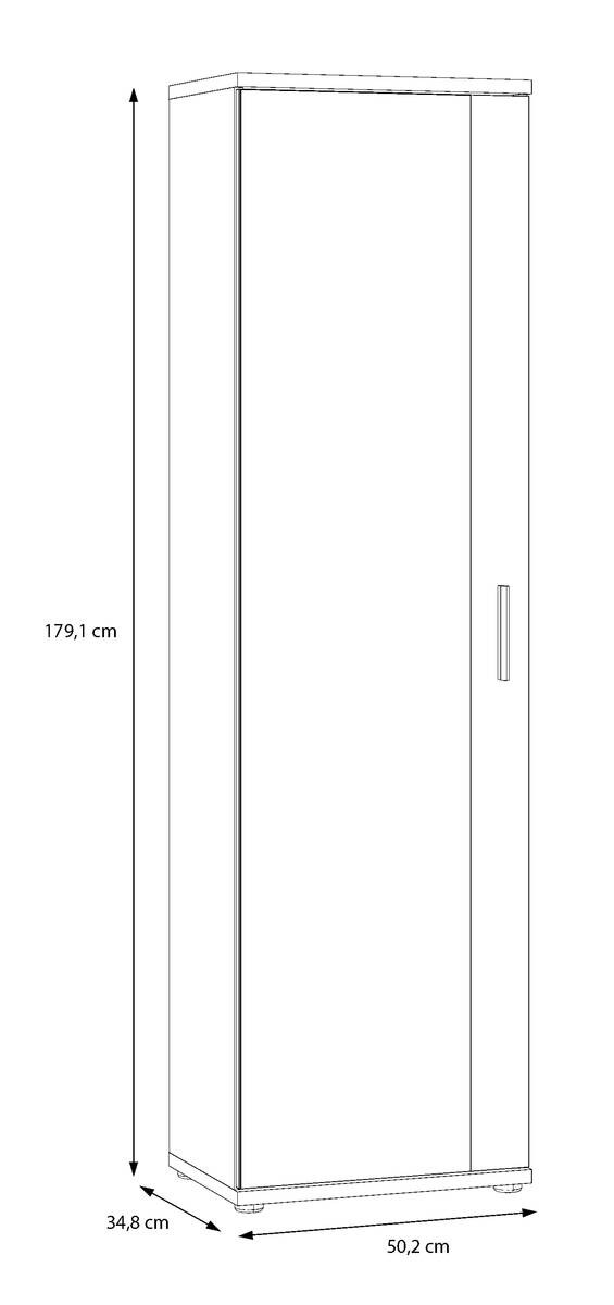 Mehrzweckschrank Eiche Artisan Nachbildung B/H/T: ca. 50x179x35 cm