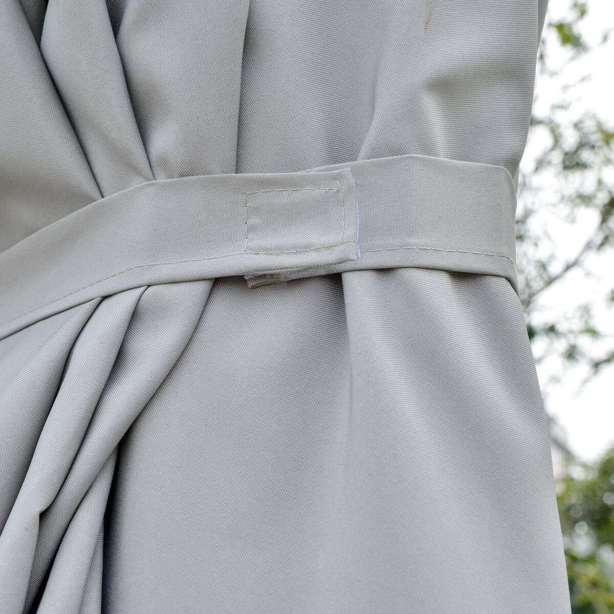 Outsunny Sonnenschirm mit Solar-LED-Leuchte bunt Metall B/H/L: ca. 265x240x450 cm