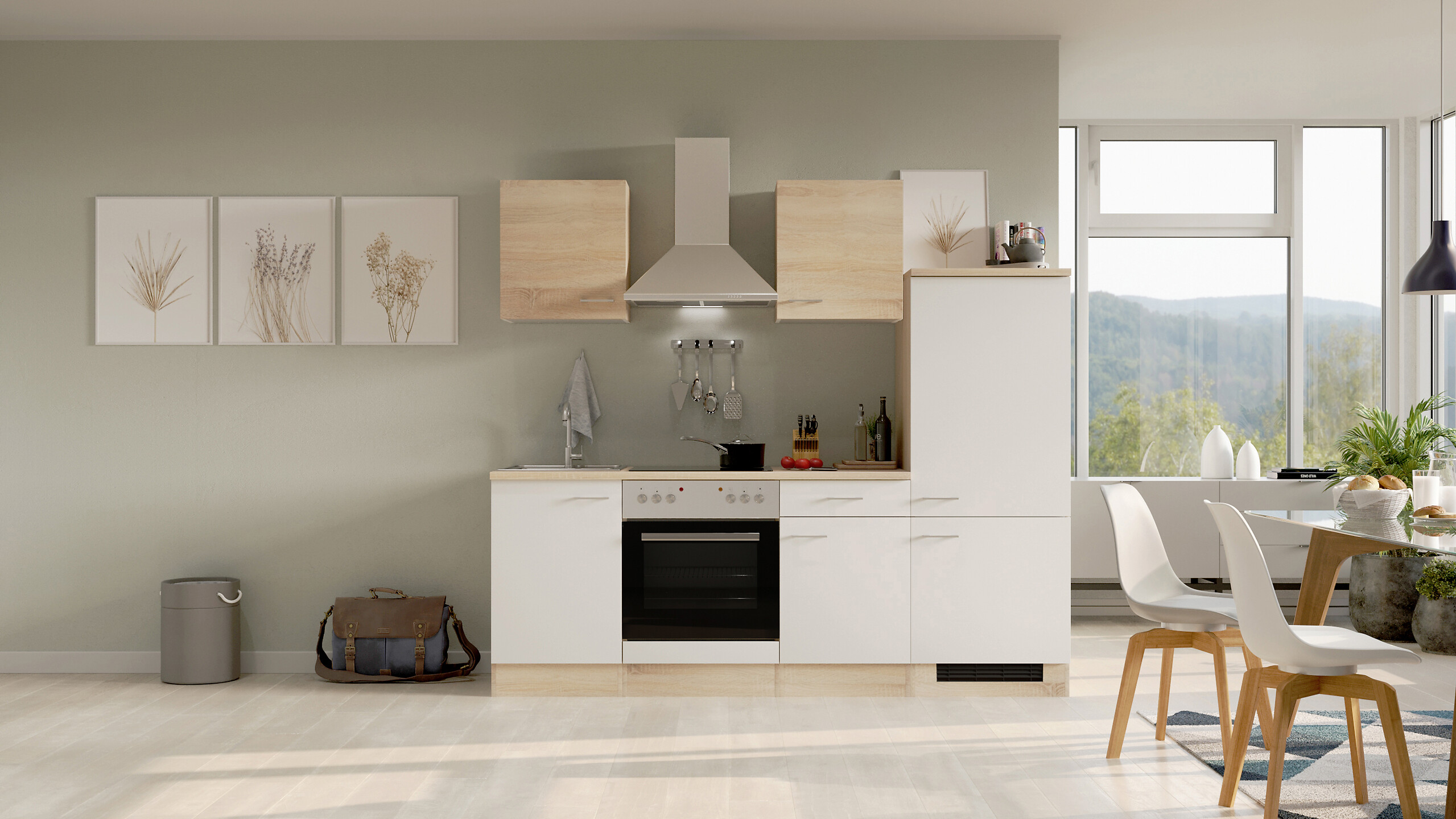 Küchenblock Samoa weiß B/H/T: ca. 220x200x60 cm