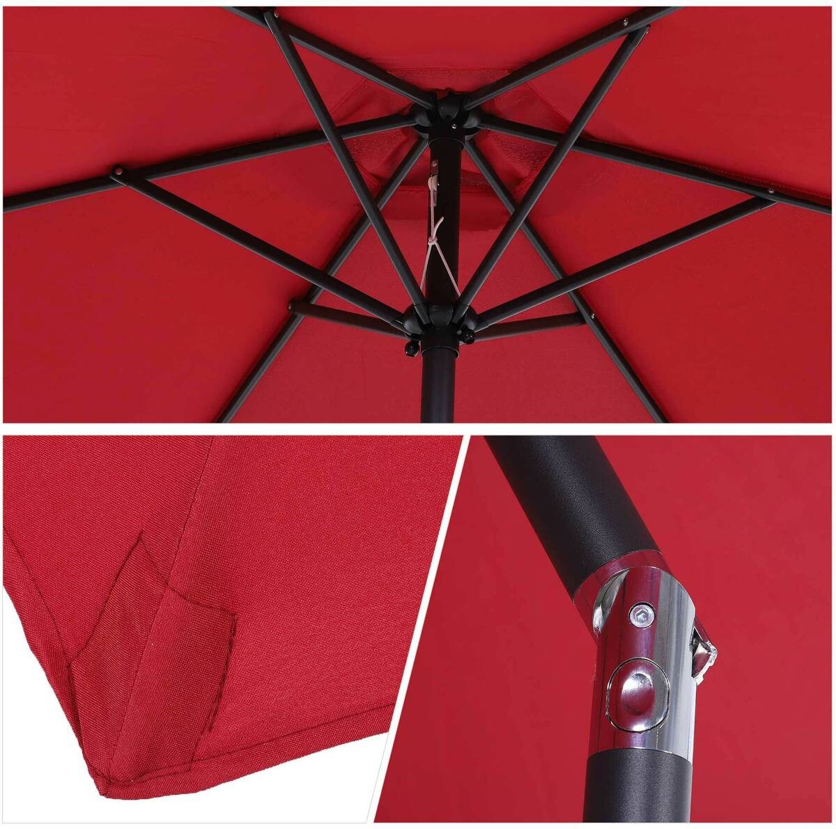 Outsunny Sonnenschirm weinrot Stahl H/D: ca. 235x270 cm