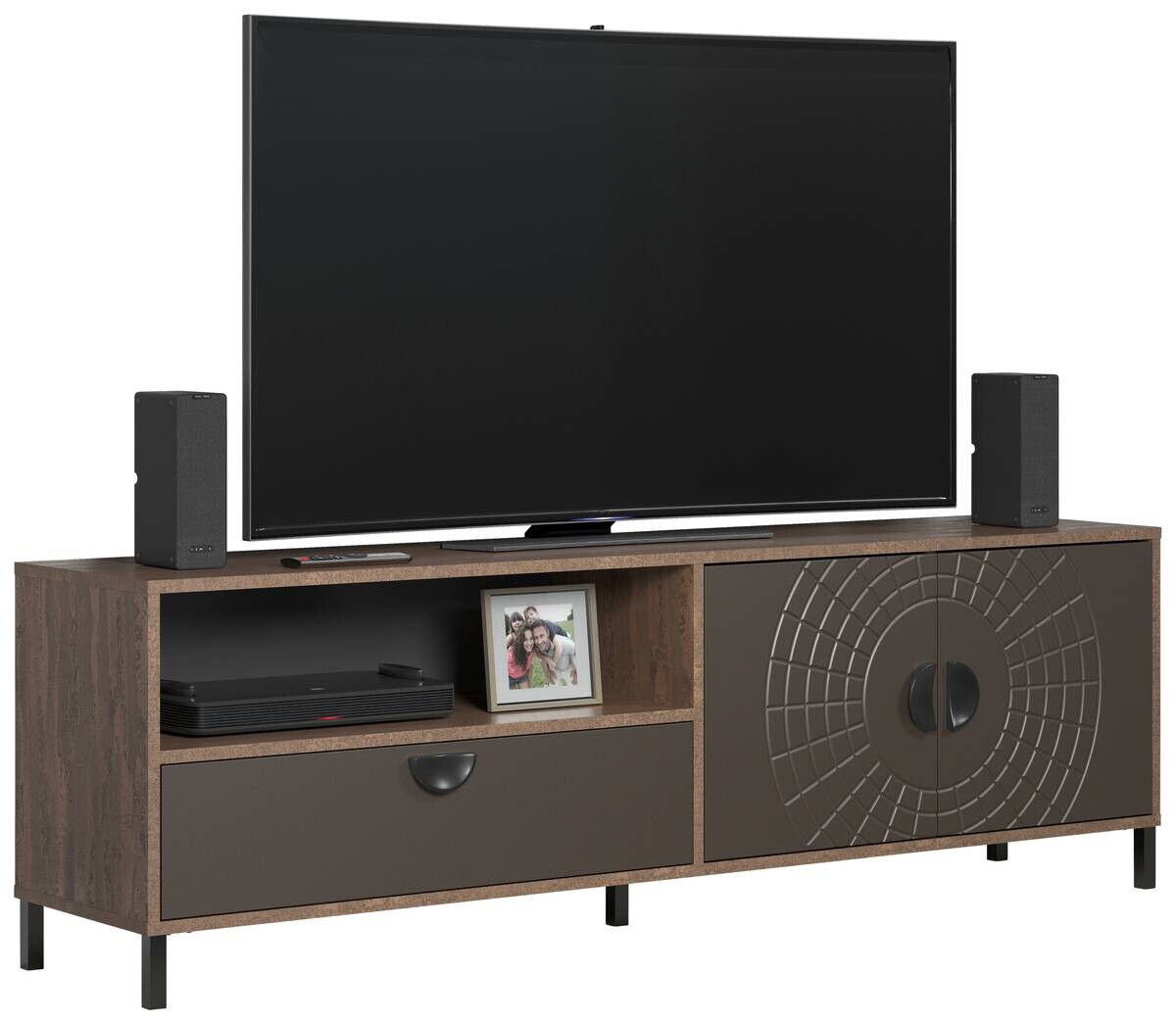 Lowboard Fusion Eiche dunkel Nachbildung bronze Optik B/H/T: ca. 183x55x40 cm