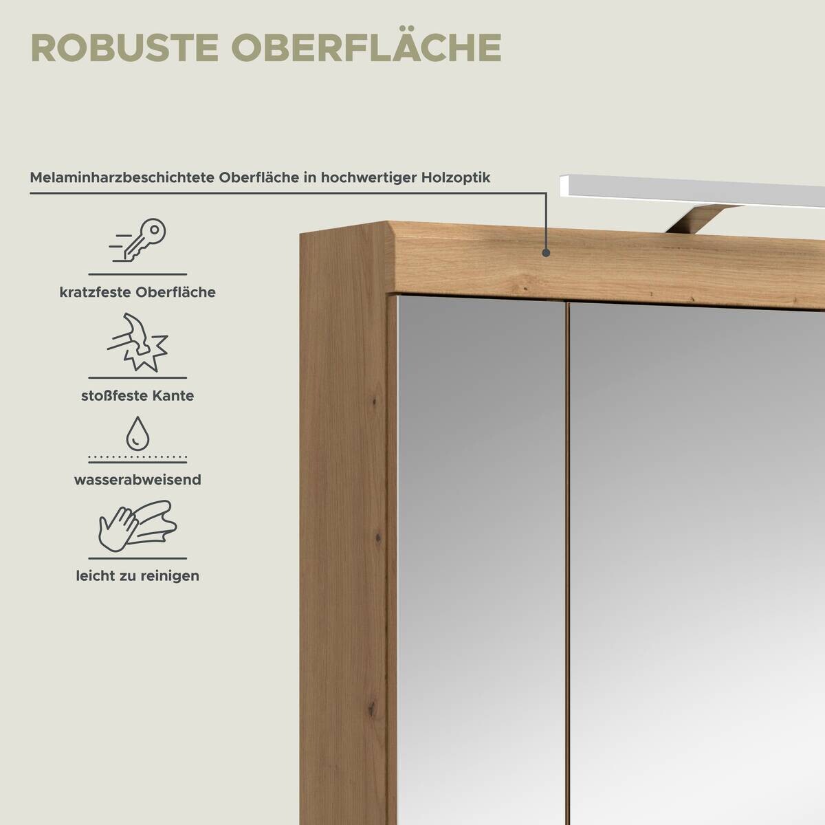 Spiegelschrank Scout Eiche Artisan Nachbildung salbei Nachbildung B/H/T: ca. 60x79x37 cm