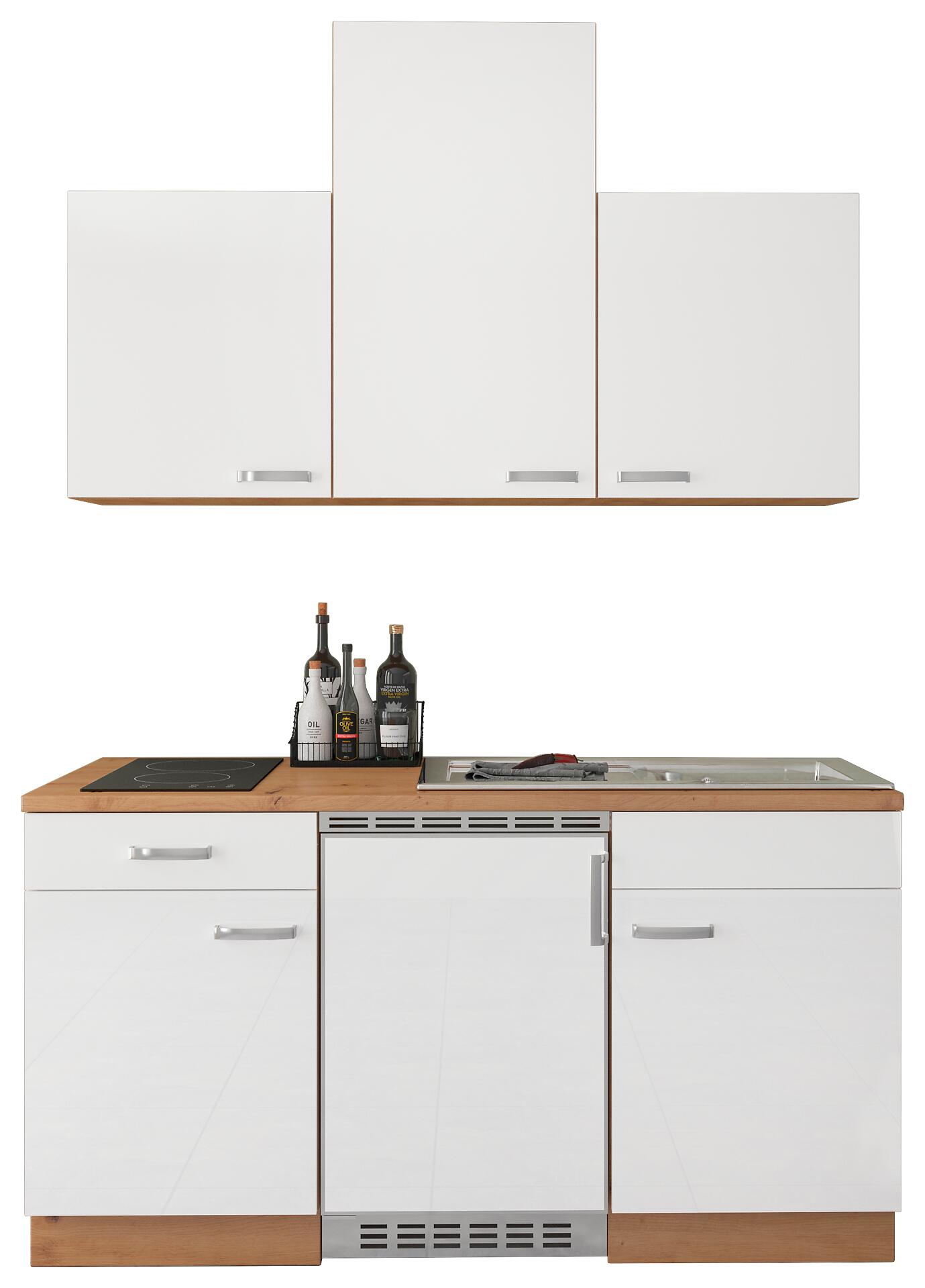 Singleküche Benno weiß Hochglanz B/H/T: ca. 150x230x60 cm Singleküche Benno weiß Hochglanz B/H/T: ca. 150x230x60 cm