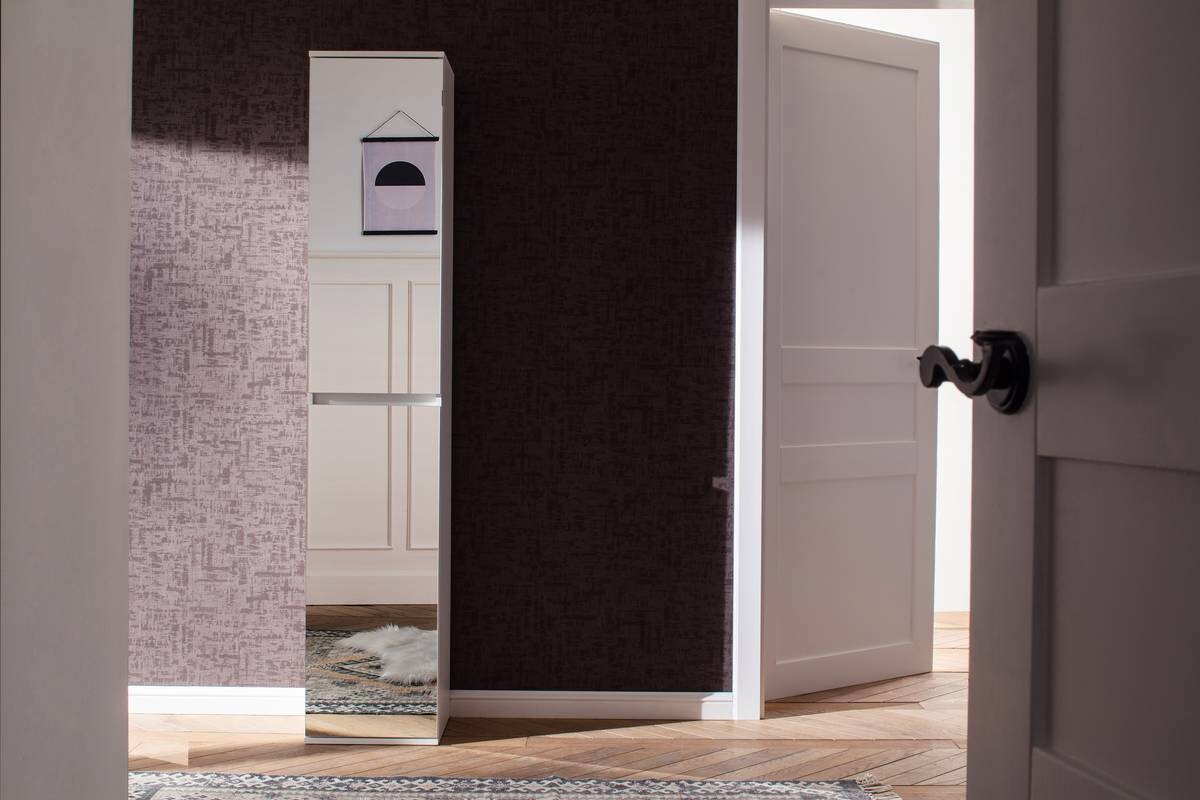 Garderobenschrank Mirror weiß B/H/T: ca. 37x191x34 cm