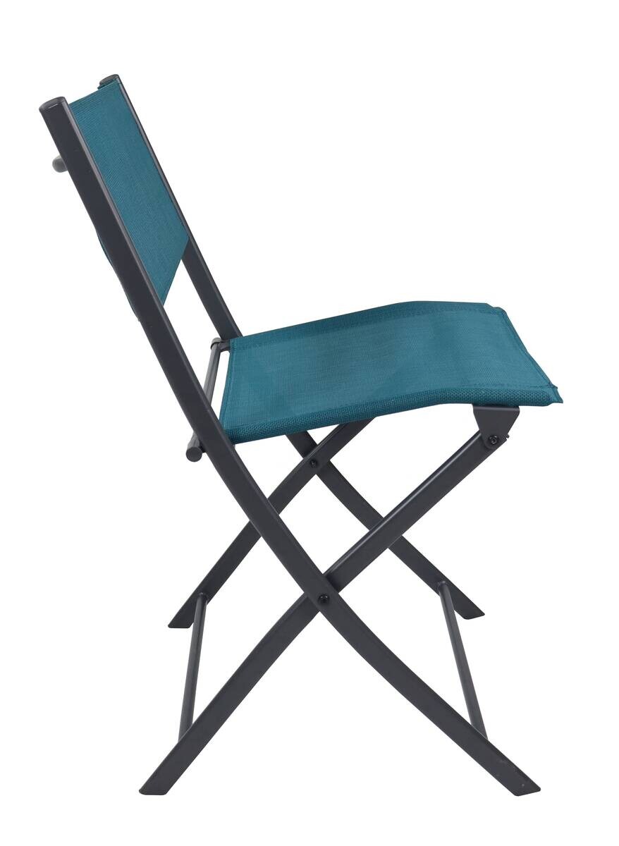 VCM Gartenstuhl 2er Set blau Stahl B/H/L: ca. 45x79x46 cm