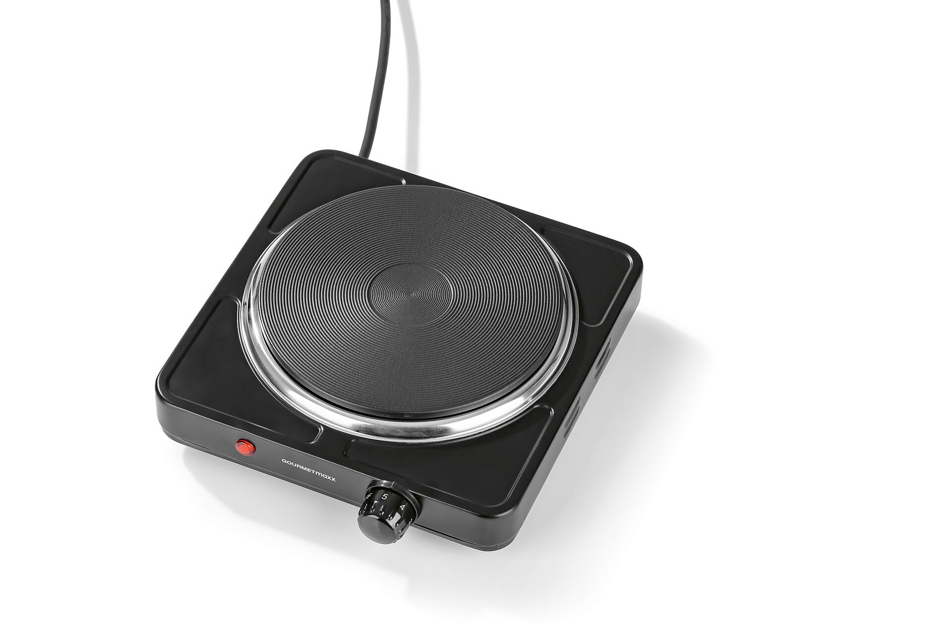 GOURMETmaxx Einzelkochplatte 14430 schwarz Metall B/H/L: ca. 23,5x7,5x23,5 cm