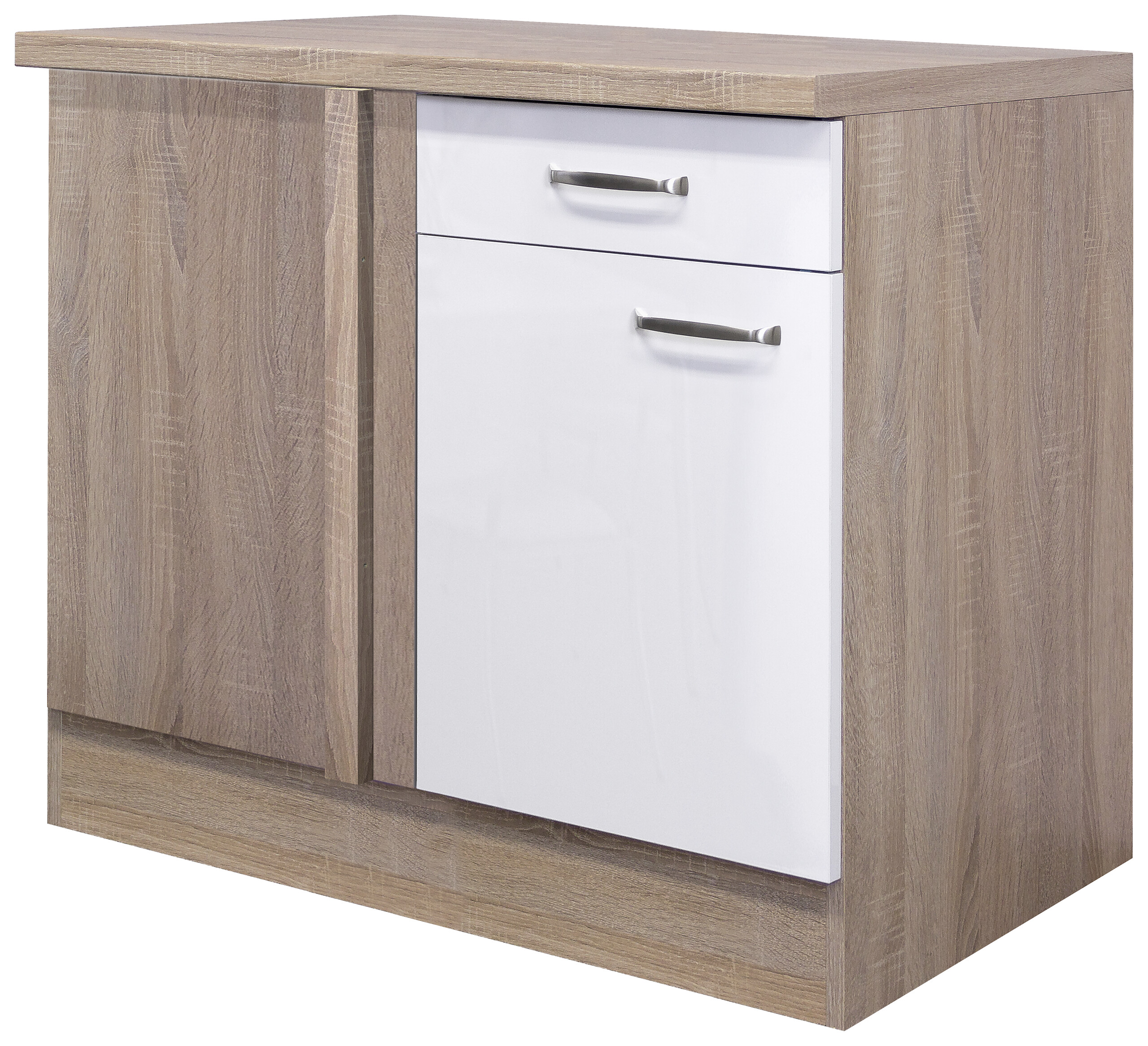 Eckunterschrank Valero weiß Hochglanz B/H/T: ca. 110x86x60 cm Eckunterschrank Valero weiß Hochglanz B/H/T: ca. 110x86x60 cm